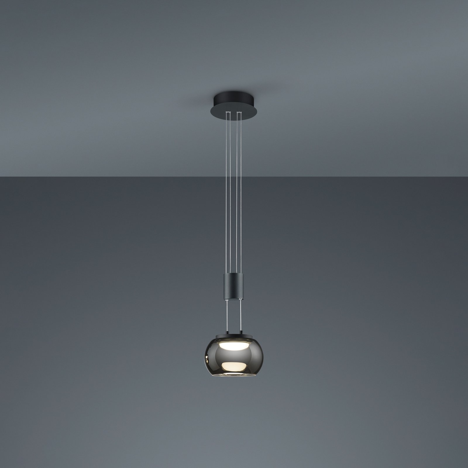 Madison LED pendant light, dimmable, 1-bulb, black