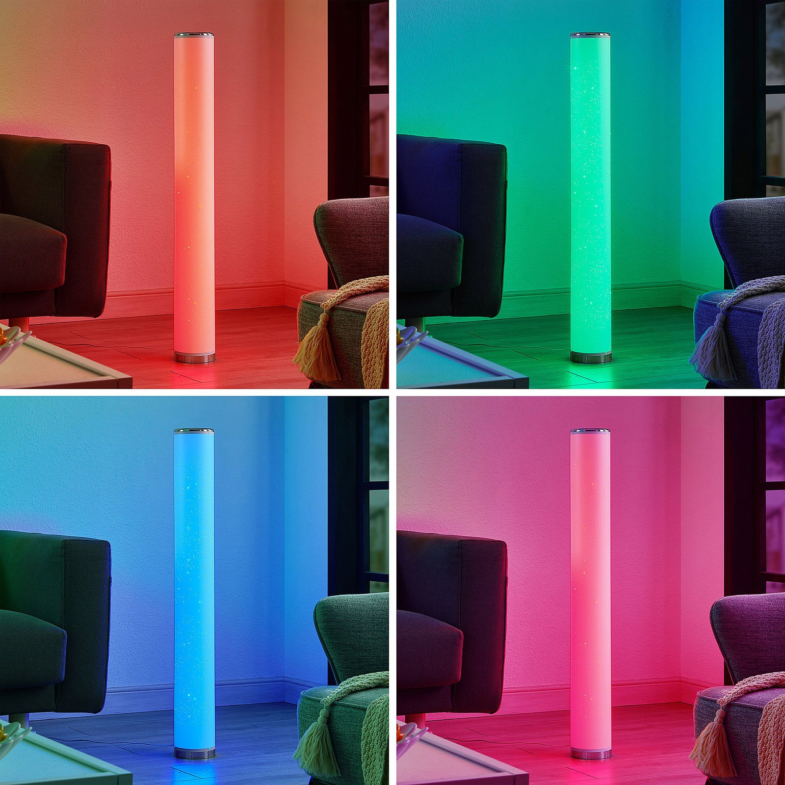 LED подова лампа Lindby Zurani с функция RGB