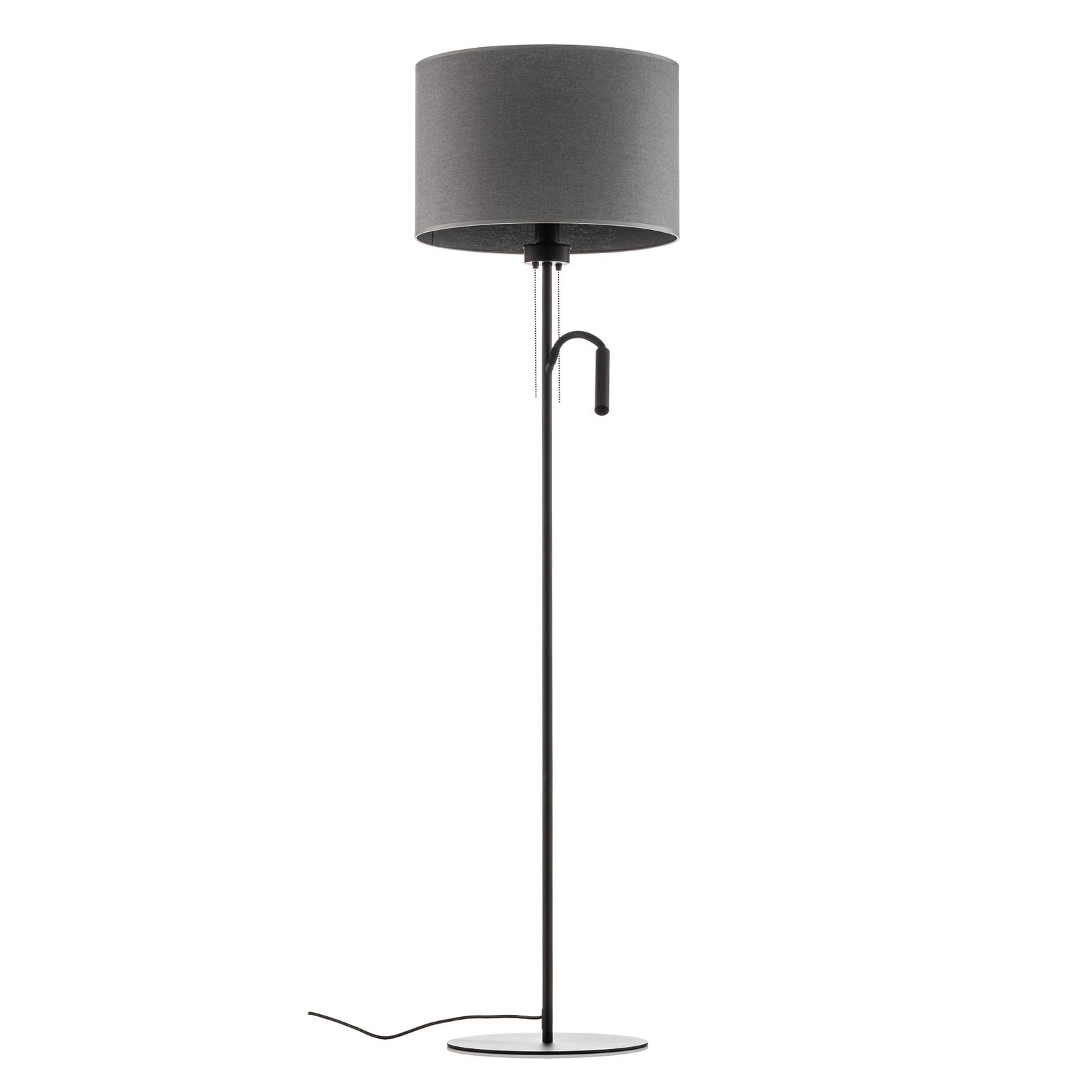 Stehlampe Hotel Plus - grauer Schirm und Leselampe