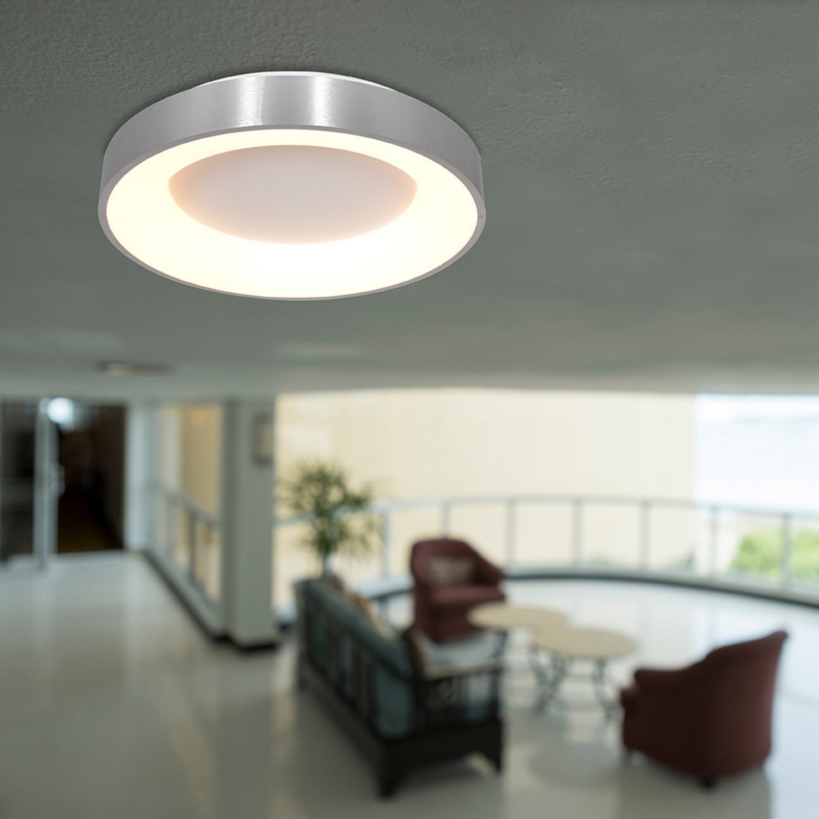 Steinhauer Plafonieră cu LED Ringlede 2.700 K Ø 30 cm argintiu - Camera de zi / sufragerie - modern - Metal