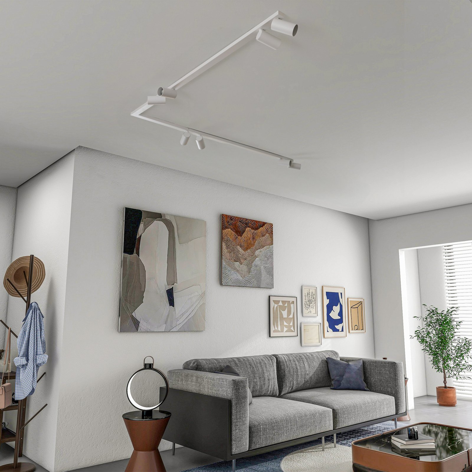 Προβολέας οροφής Mono Corner VIII λευκό 2x150 cm