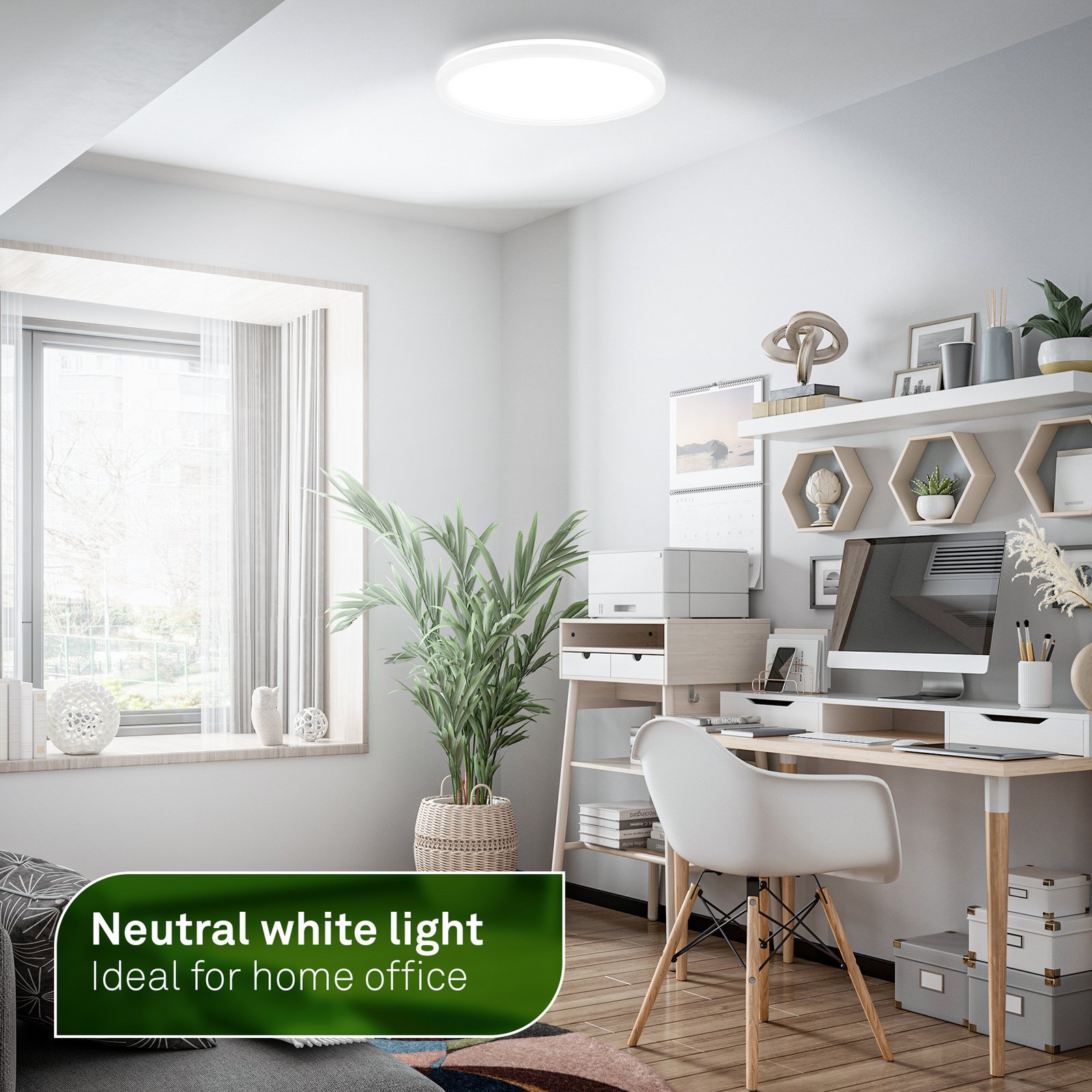 Plafoniera a LED Tava A, Ø 29 cm, plastica, bianco