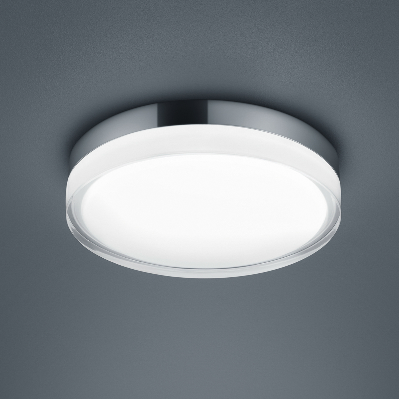 Helestra Tana lampa sufitowa LED, chrom, Ø 28 cm