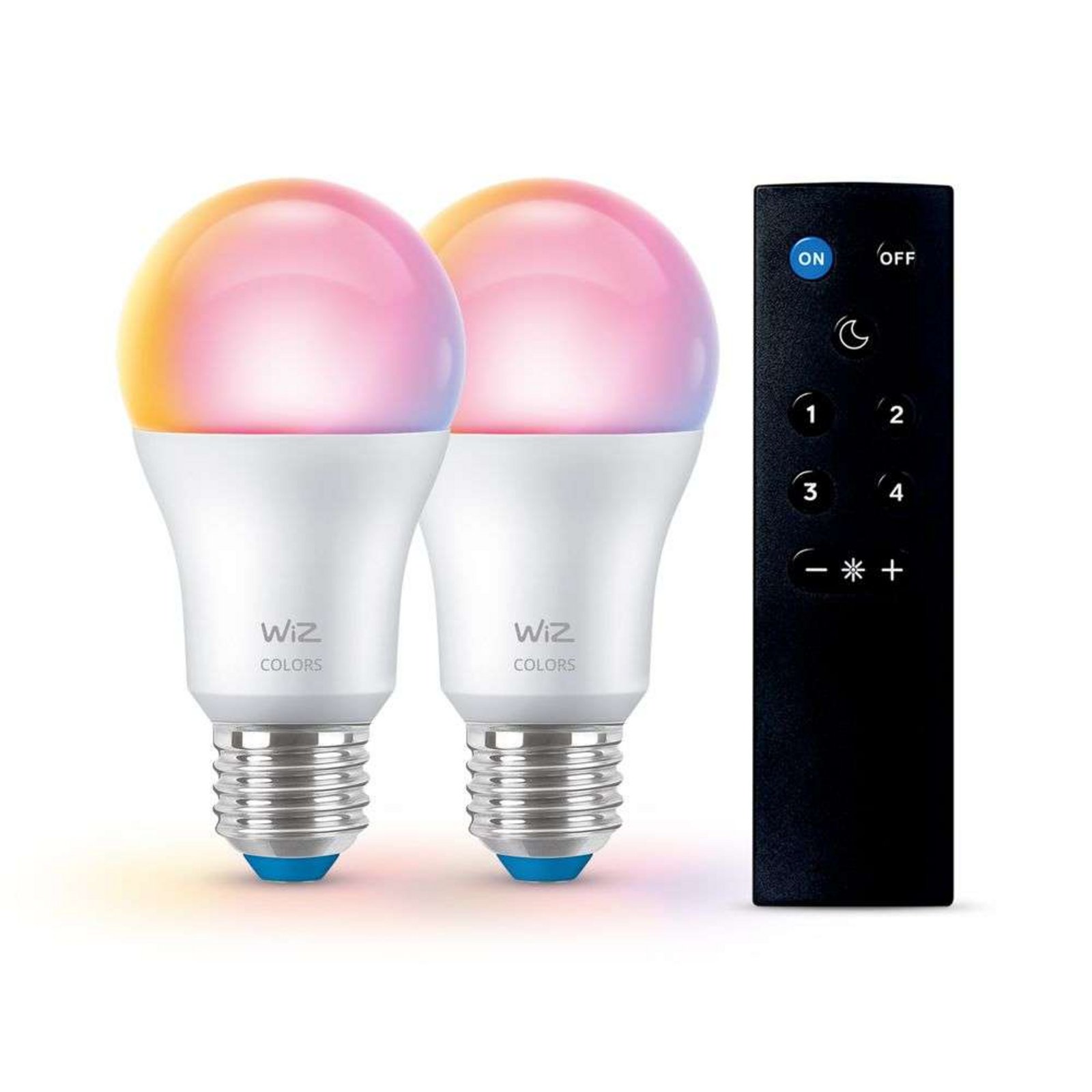 Bombillas Smart Color 8,5W 806lm 2200-6500K RGB 2-pack E27 & Remote - WiZ