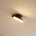 Lindby Eldrin LED recessed light, black, batten light, 13.1cm