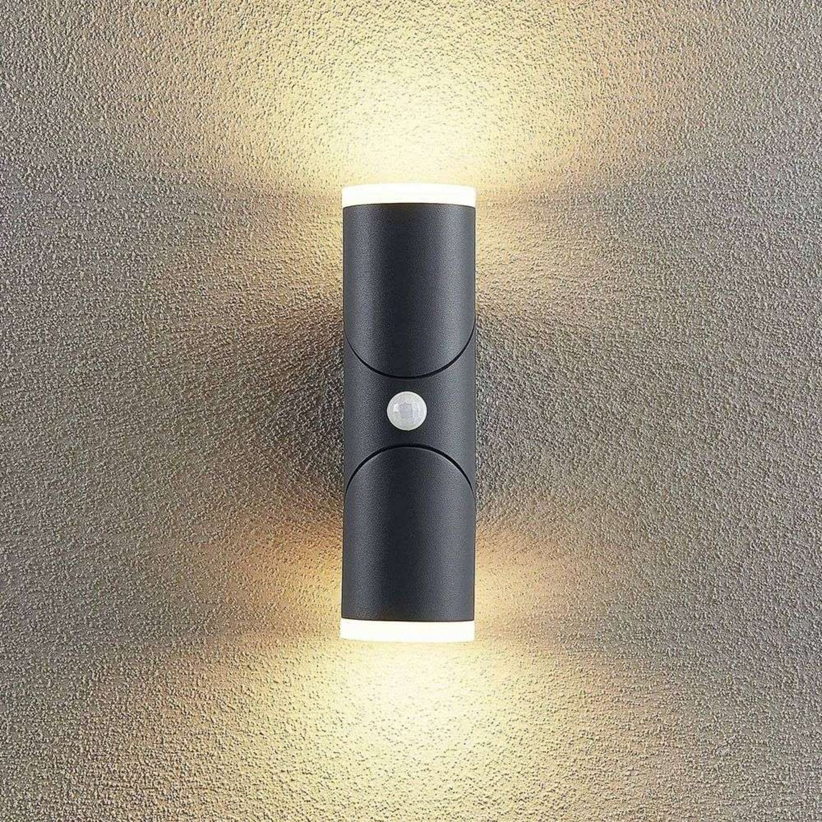 Aspyn 2 Kültéri Fali Lámpa Érzékelővel Dark Grey - Lindby