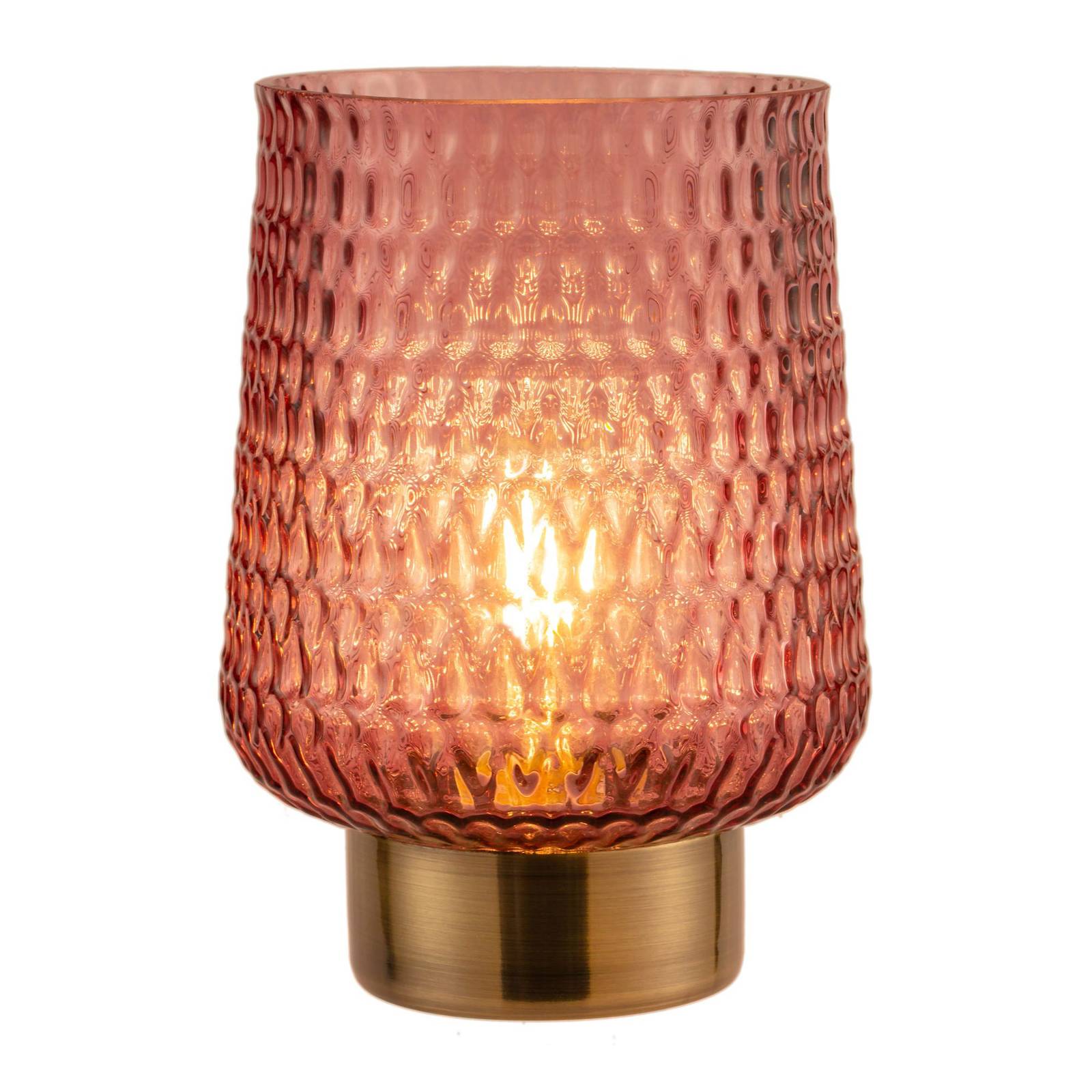 Pauleen Rose Glamour lampa sto?owa LED, bateria - salon / jadalnia - r??owa - szk?o - nowoczesny