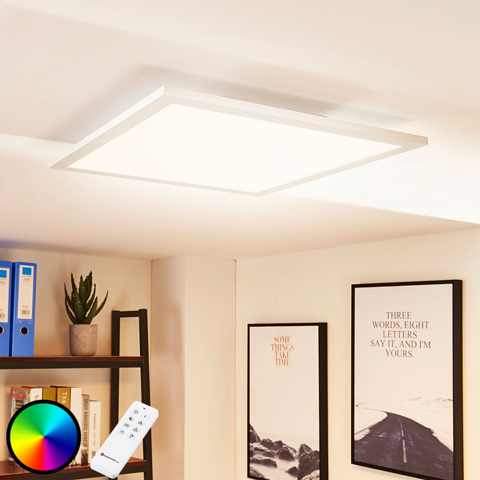 Arcchio LED panel Tinus, colour change RGB - warm white, for Living / Dining Room, plastic, metal, aluminium, 23.5 W, energy efficiency: A+, L: 45 cm, W: 45 cm, H: 4.5 cm