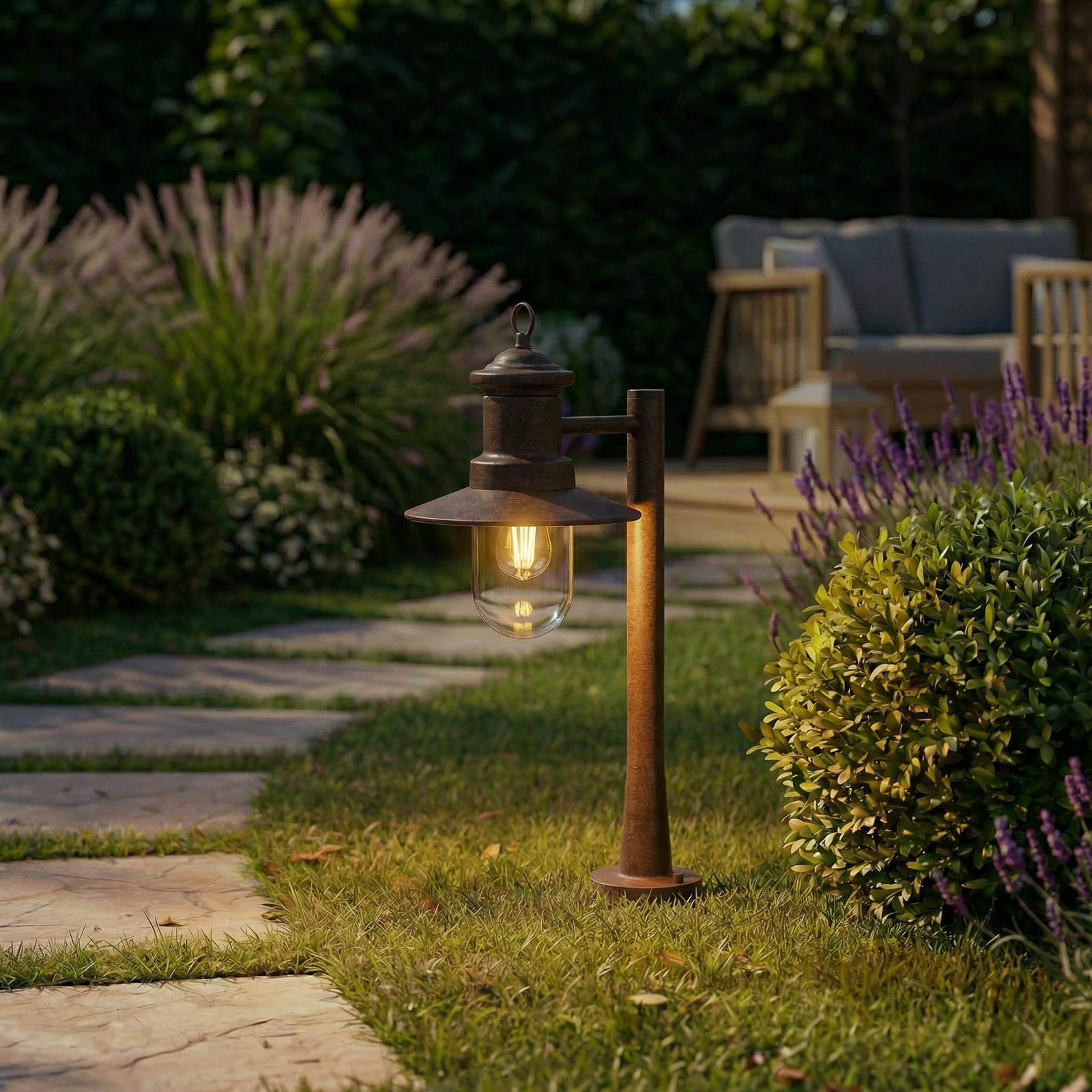 Eloretta svjetiljka za stazu, 60 cm, hrđa, IP44, čelik, E27 - Lindby
