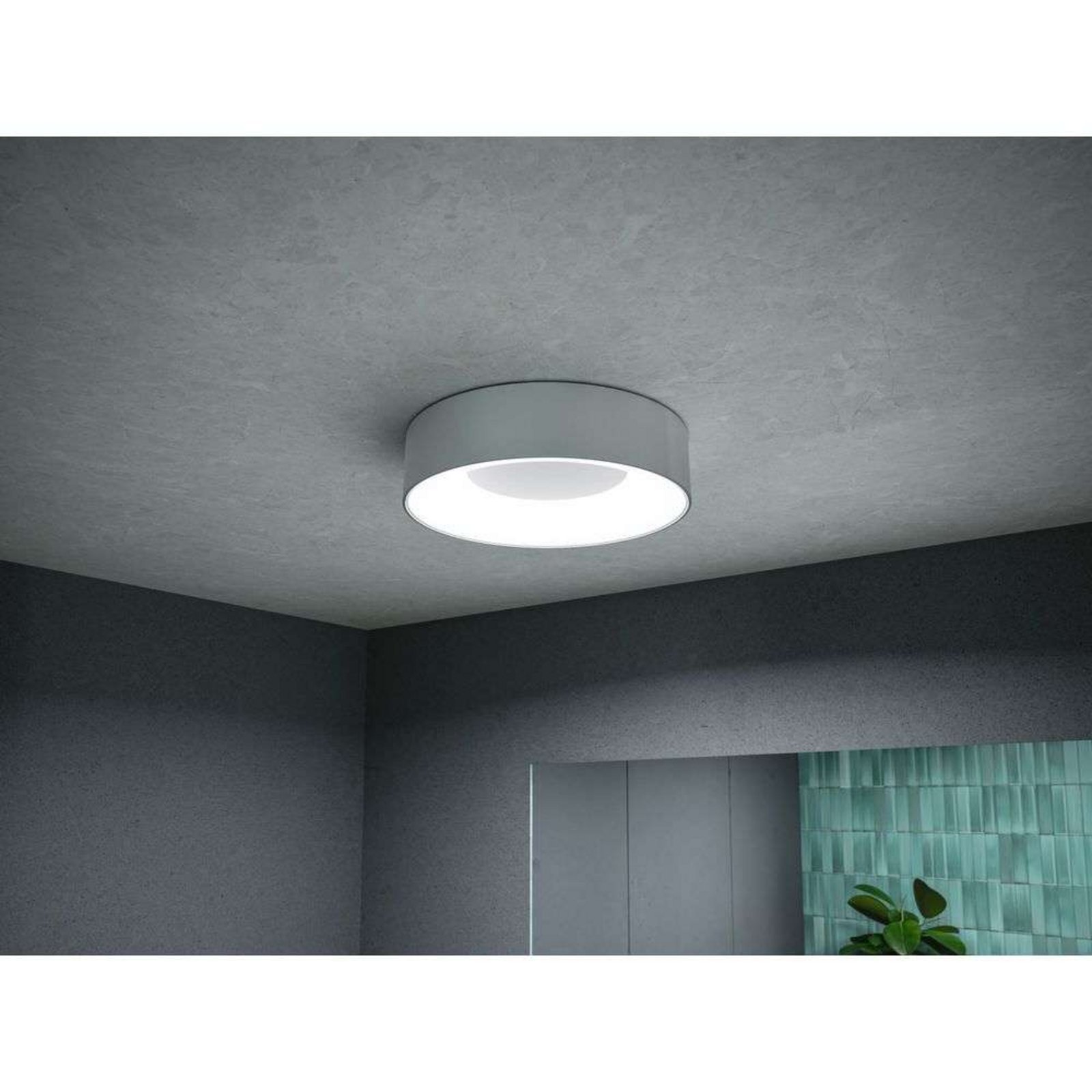 Casca LED Plafonieră IP44 1500lm Alb/Matt Aluminiu - Paulmann