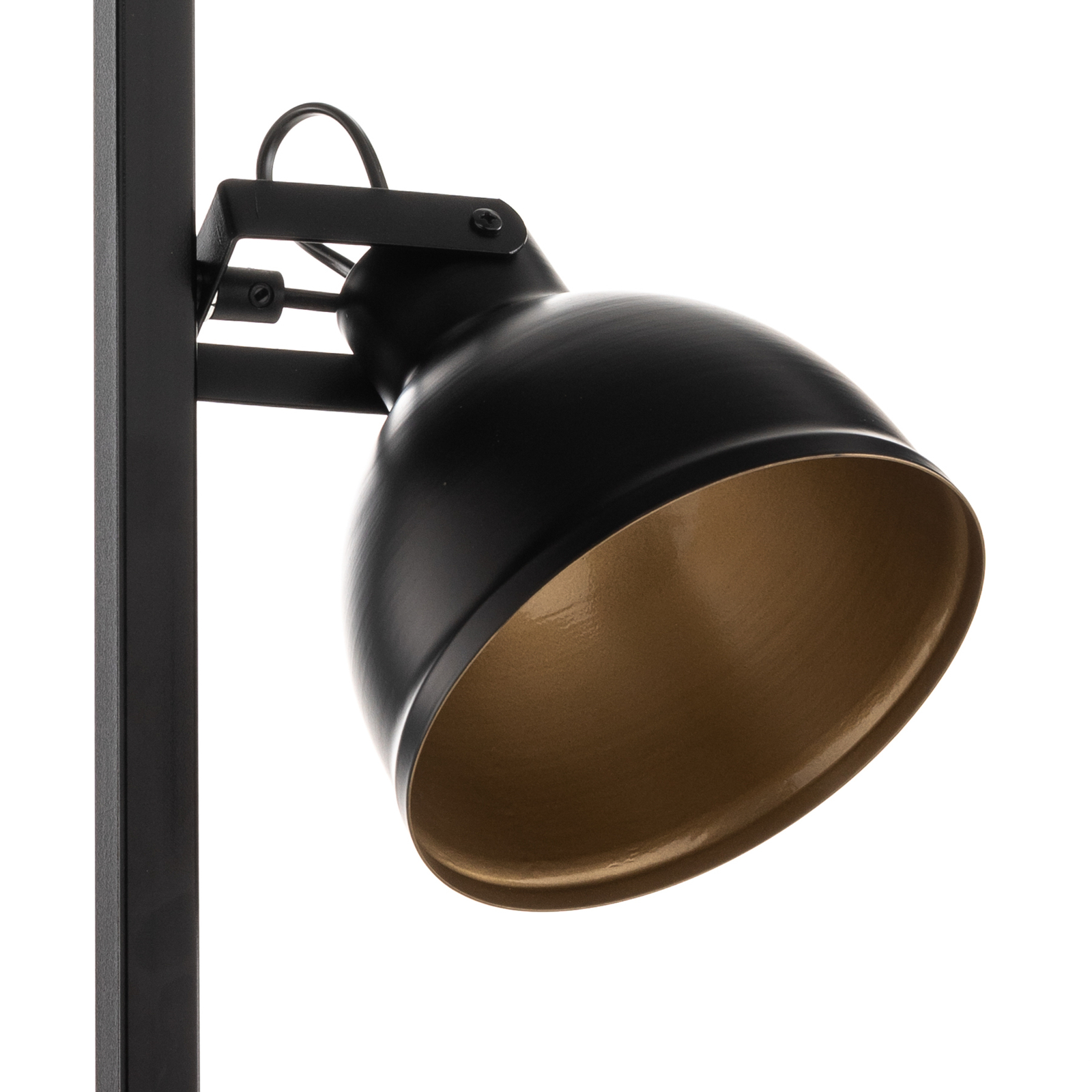 Vloerlamp Trial, 2 kappen zwenkbaar zwart/goud