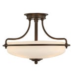 Griffin loftlampe, bronze, Ø 43 cm - QUOIZEL