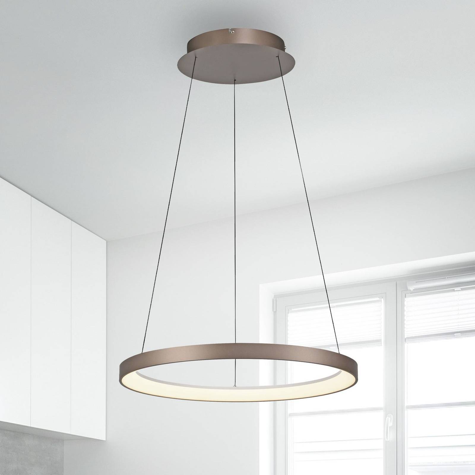 Paul Neuhaus Suspension LED Hoop marron café Ø 57 cm