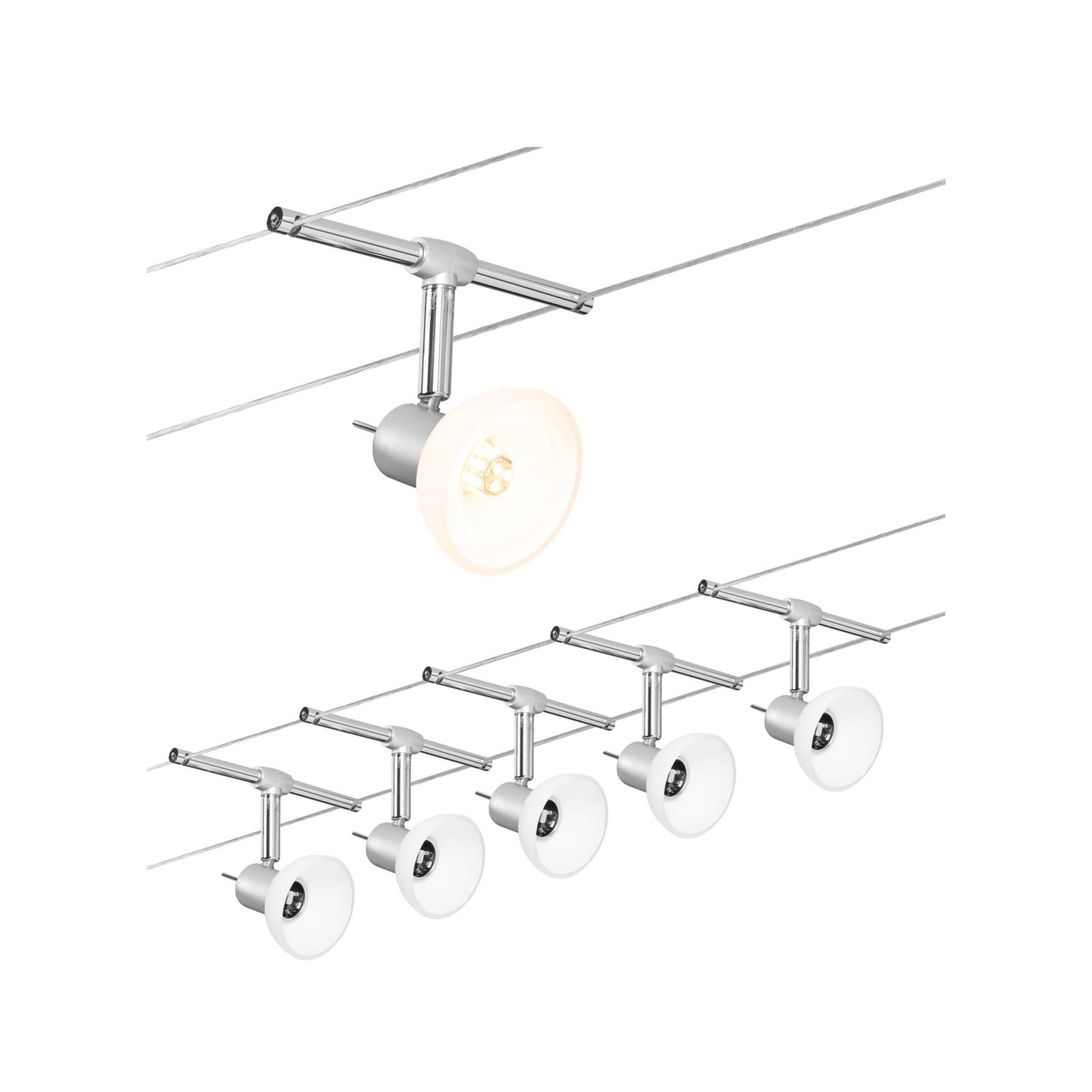 Paulmann Sheela Seilsystem 5fl. chrom matt