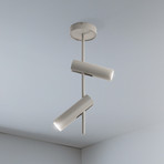 Deckenspot Leda 2, taupe, 2-flammig, Stahl, GU10, Höhe 55 cm