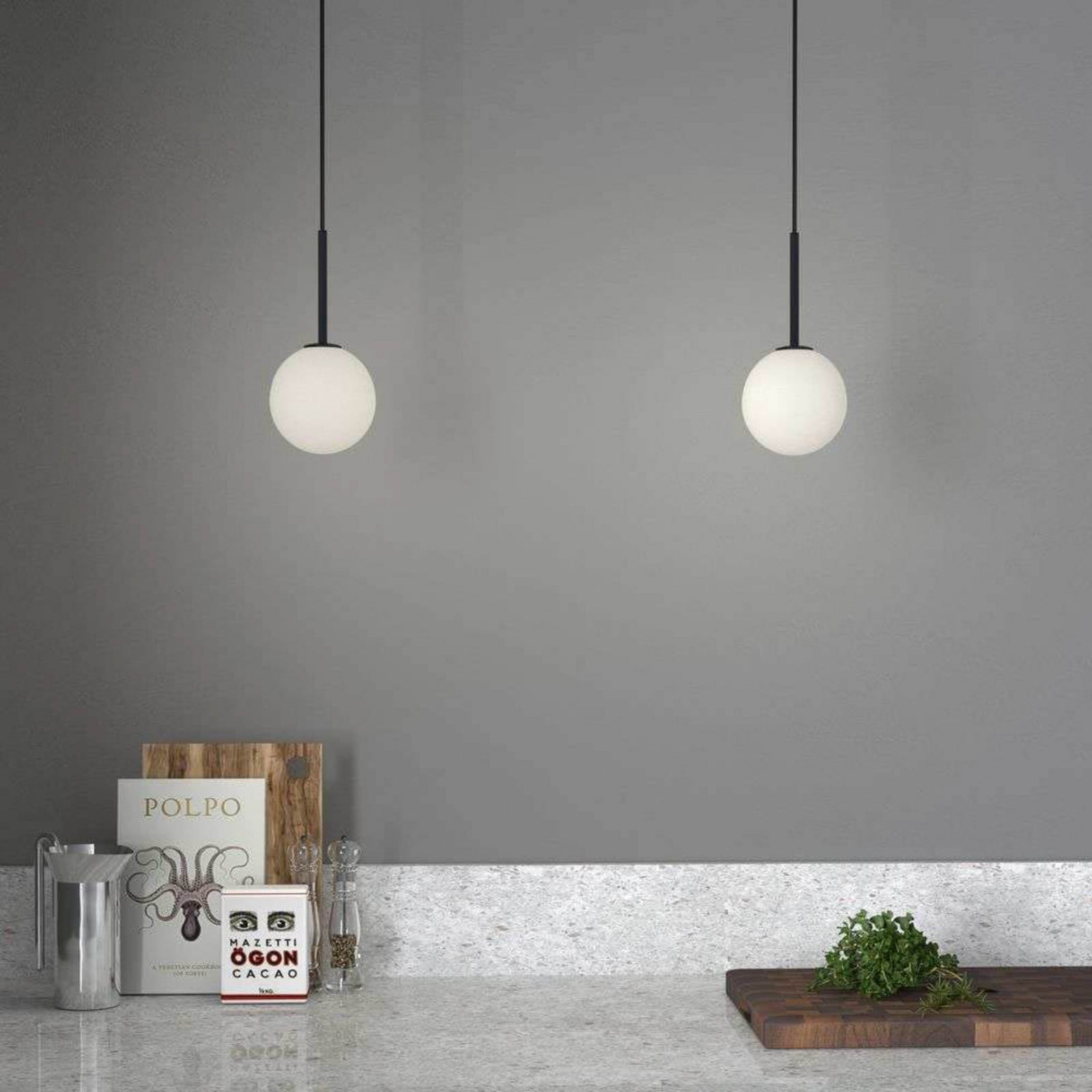 Ballon Pendelleuchte Matt Black Herstal - Esszimmer - Metall