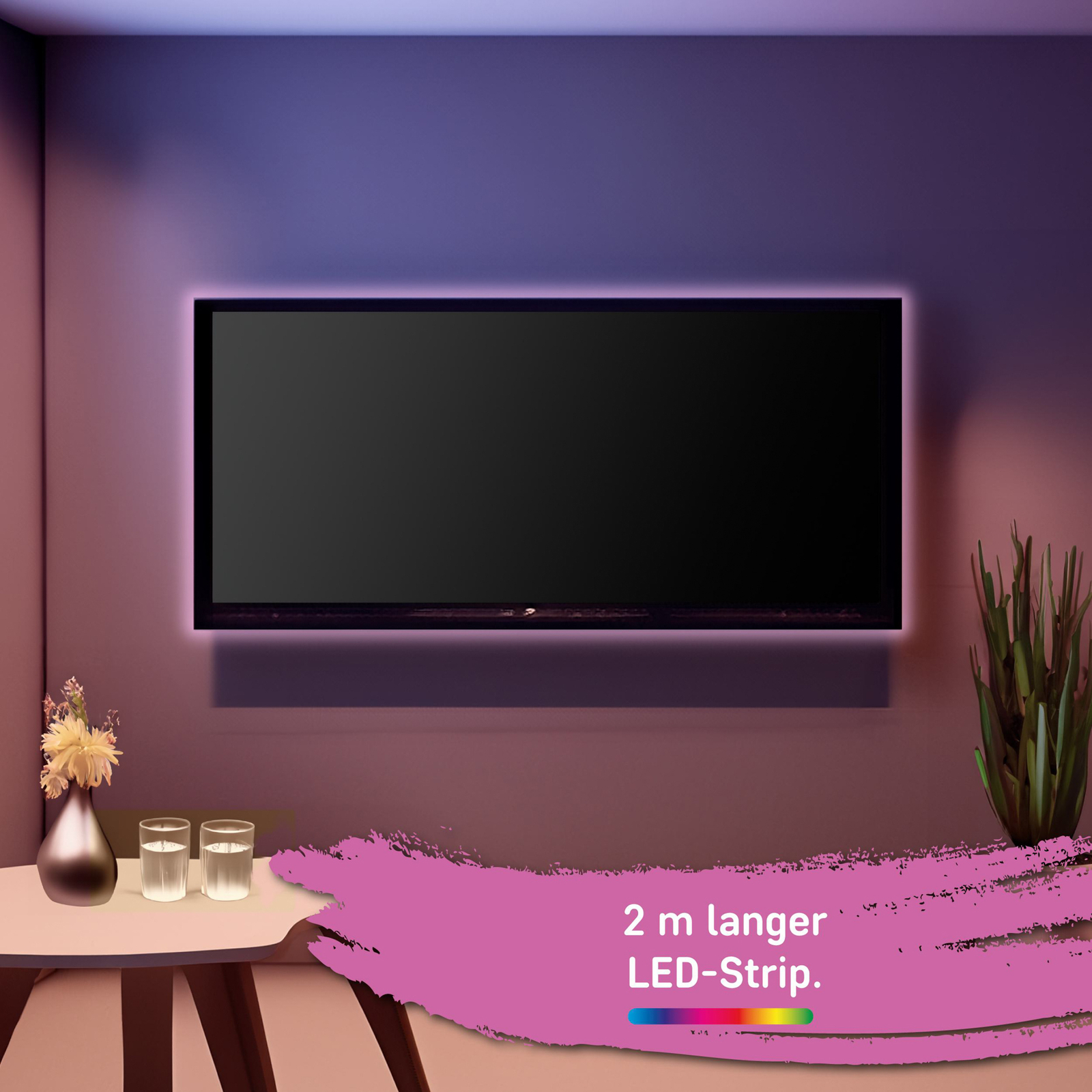 LED juosta "Smart RGB", 2 m ilgio, muzikos jutiklis, USB, "Tuya" programėlė