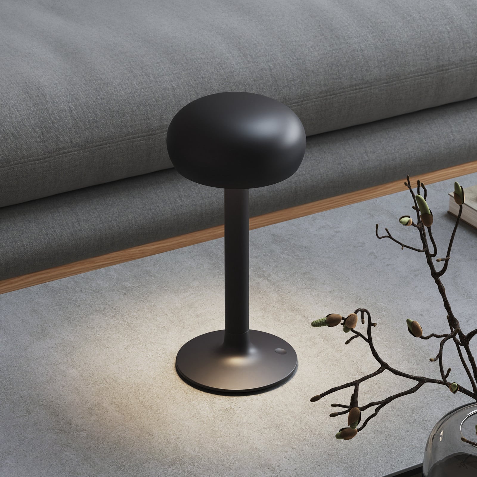 Emendo Portable Tischlampe Black PLEASE WAIT to be SEATED - Wohnzimmer - Modern - Aluminium - Mit Schirm