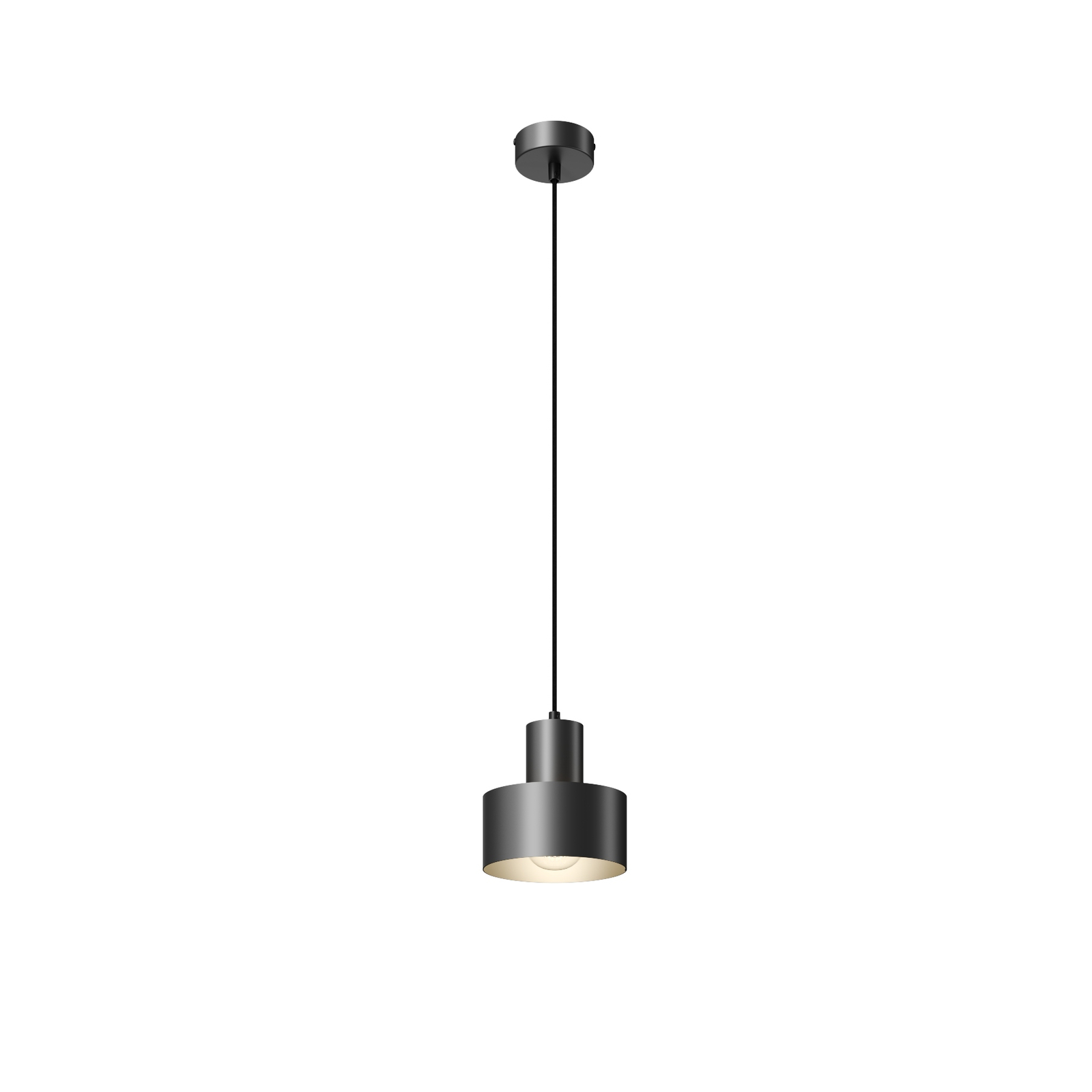 Závesná lampa Rif z kovu, čierna, Ø 15 cm