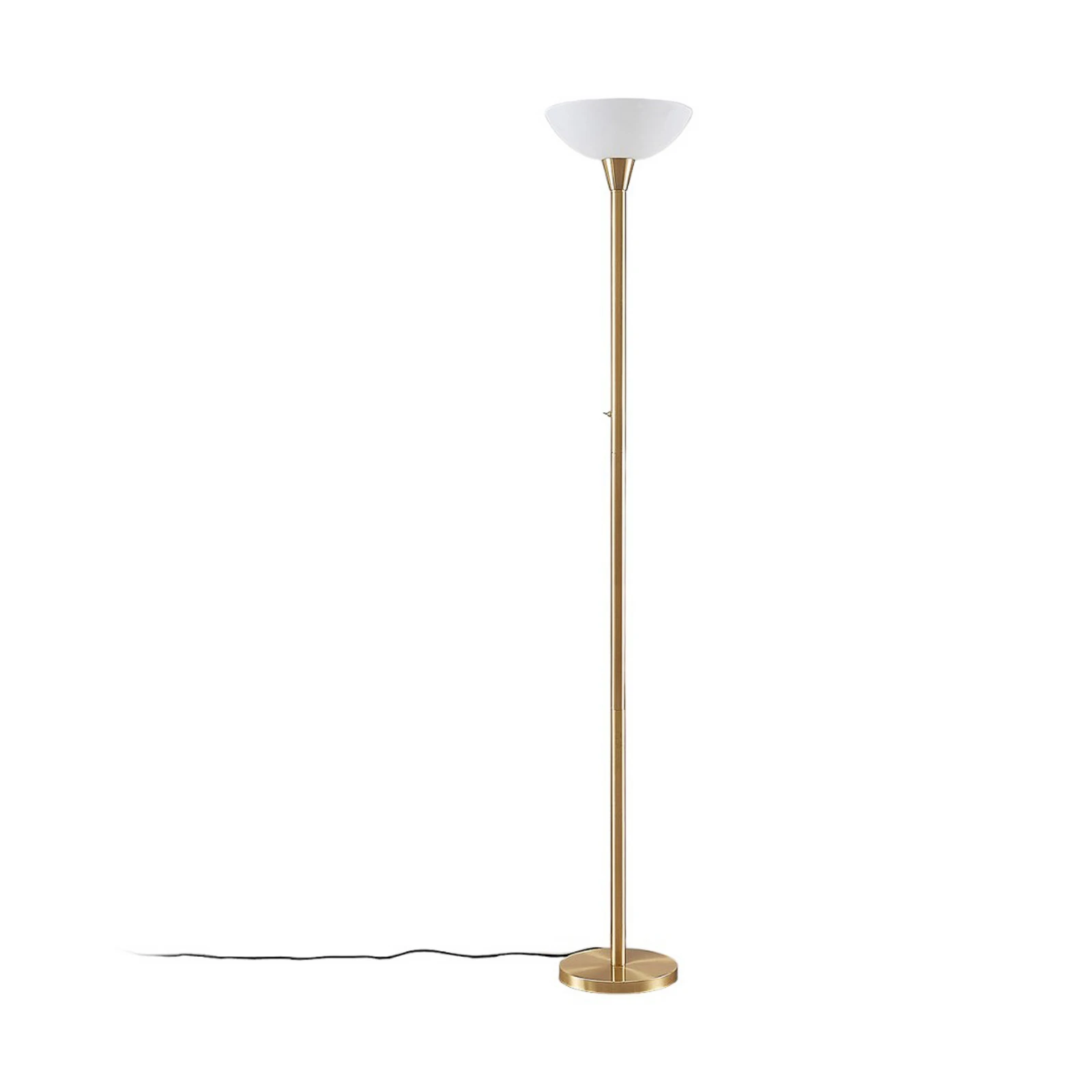 Lindby podna lampa Ignacia, boja mesinga, staklo, 180 cm, E27