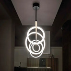 LED-Hängeleuchte Ulaop, fünf Ringe
