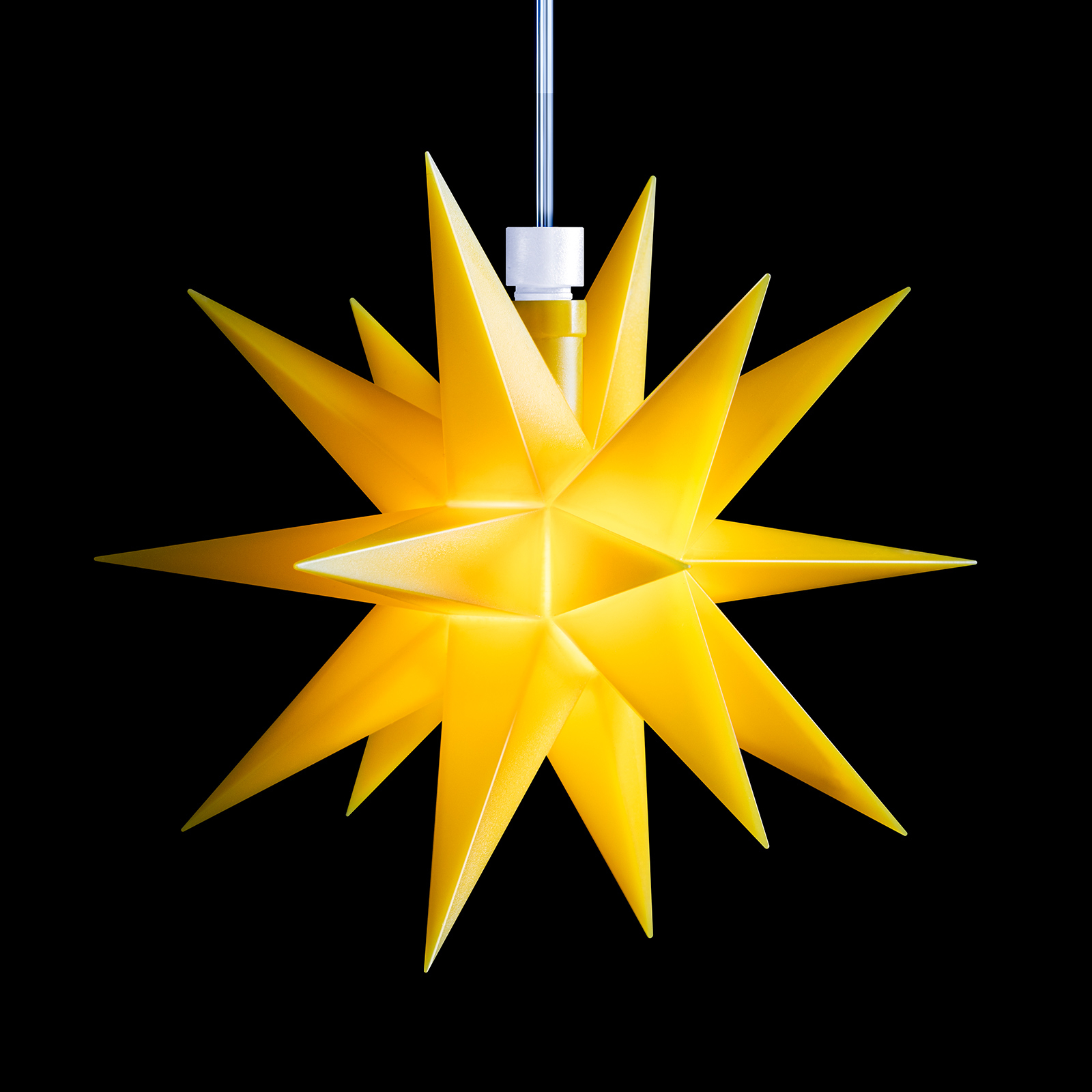 Pro vnitřní použití - 18cípá hvězda Ø 12 cm žlutá