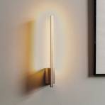 Quitani LED wall lamp Tolu, vertical, nickel, height 45 cm