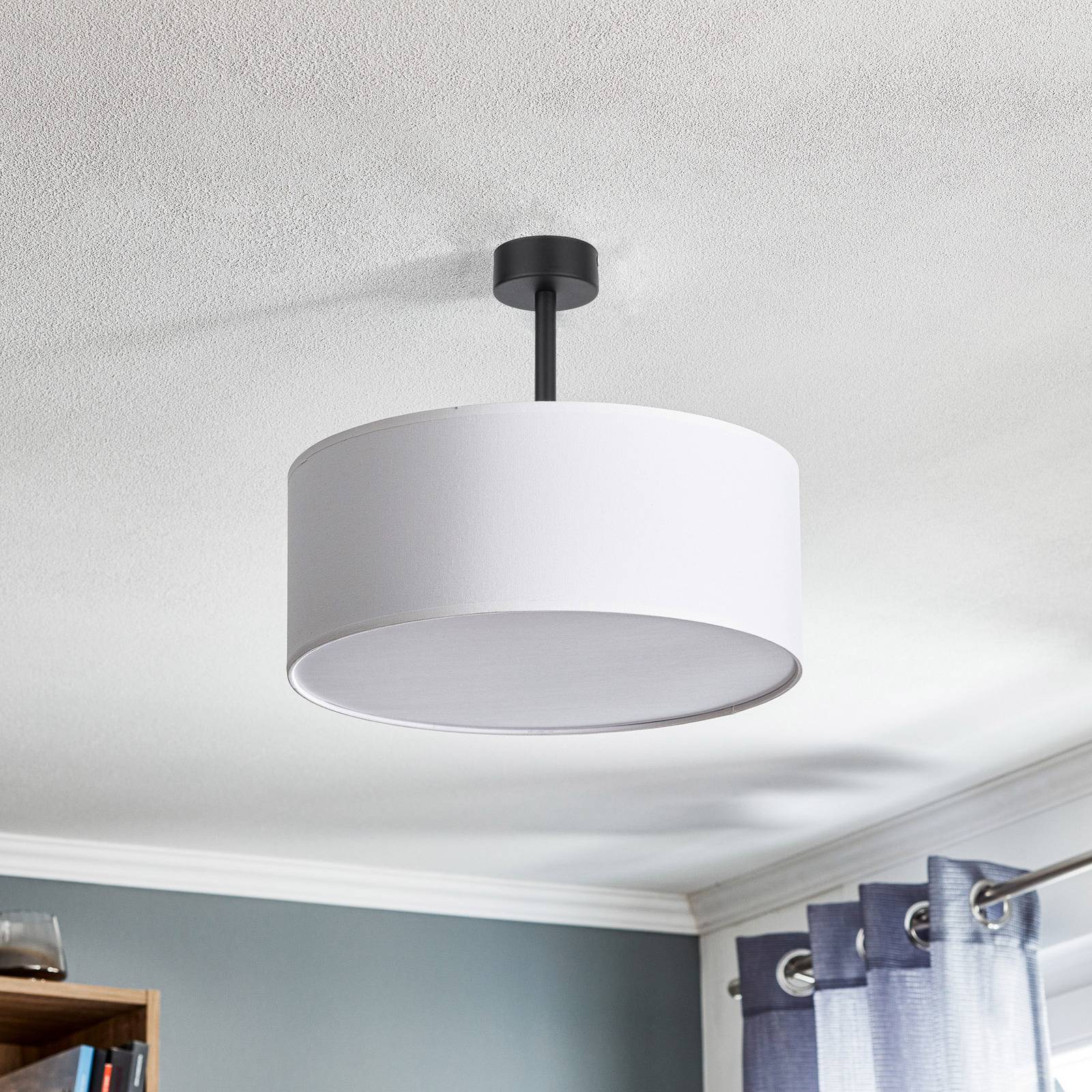 Lampa sufitowa Rondo z dystansem biała Ø 45 cm