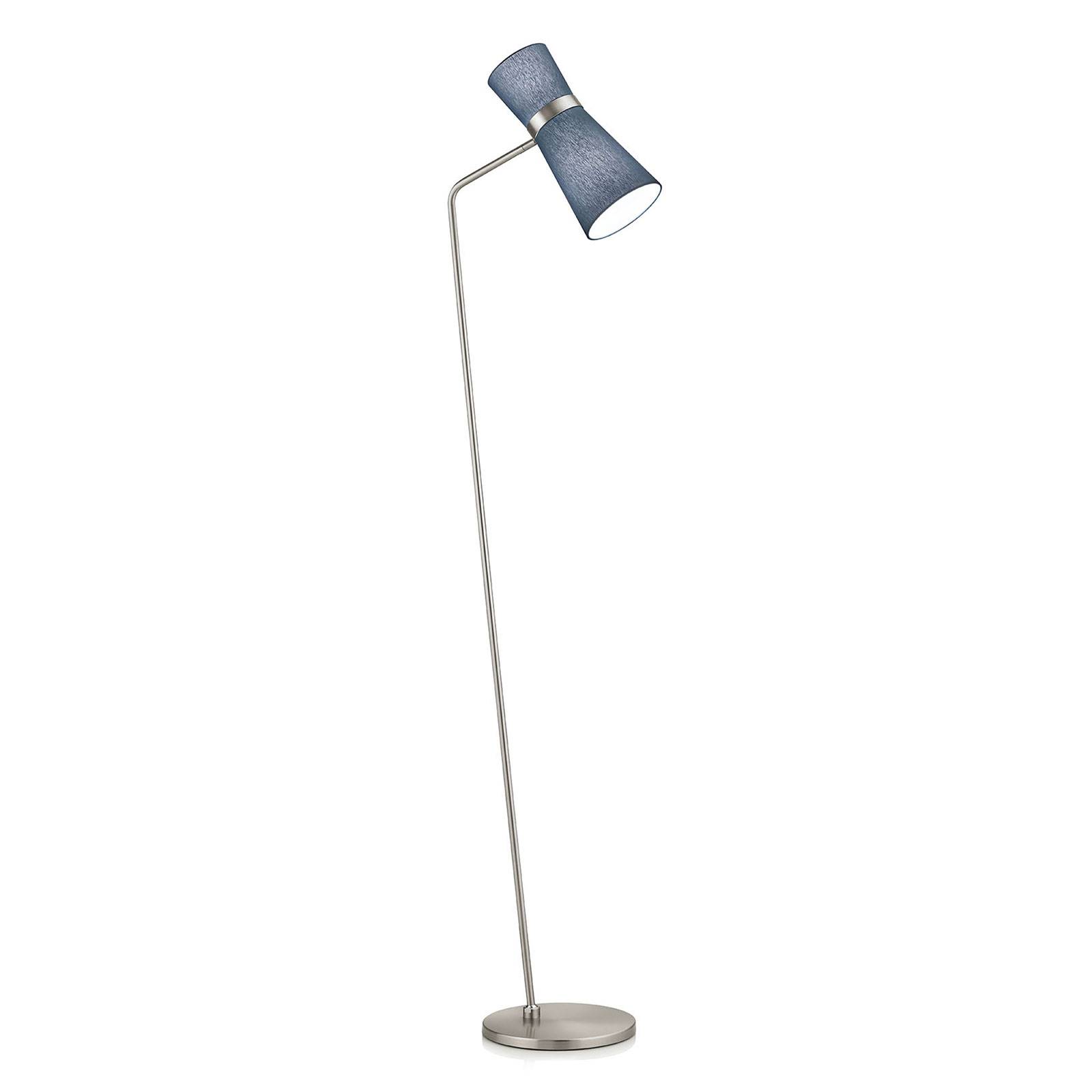 Yuna-S floor lamp matt nickel, spruce blue movable
