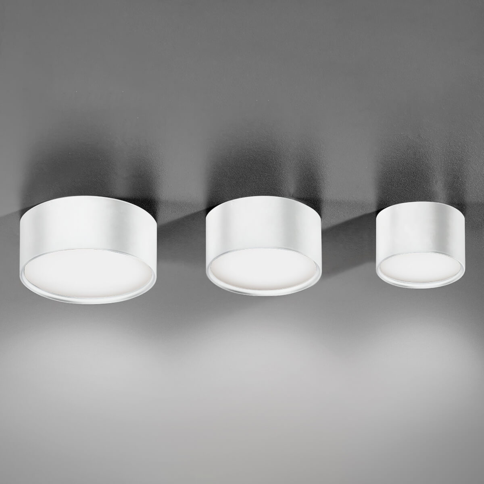 LED plafondlamp Mine in wit, Ø 12 cm