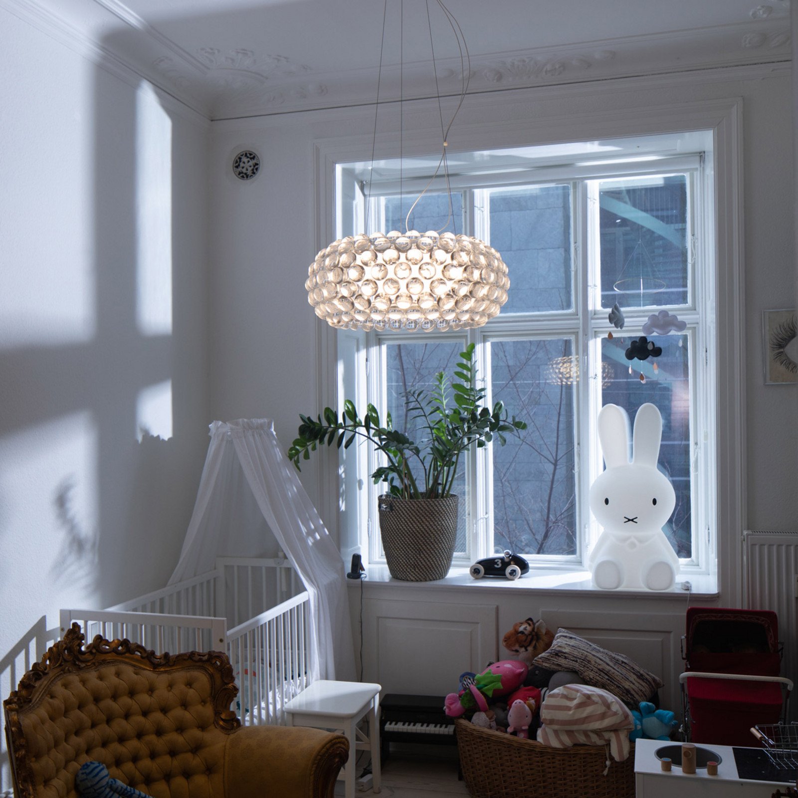 Foscarini Caboche Plus media pendul on/off clar - Camera de zi / sufragerie - design - transparent - Plastic