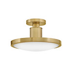 Kieran LED ceiling lamp, brass, Ø 36 cm, metal/glass - HINKLEY