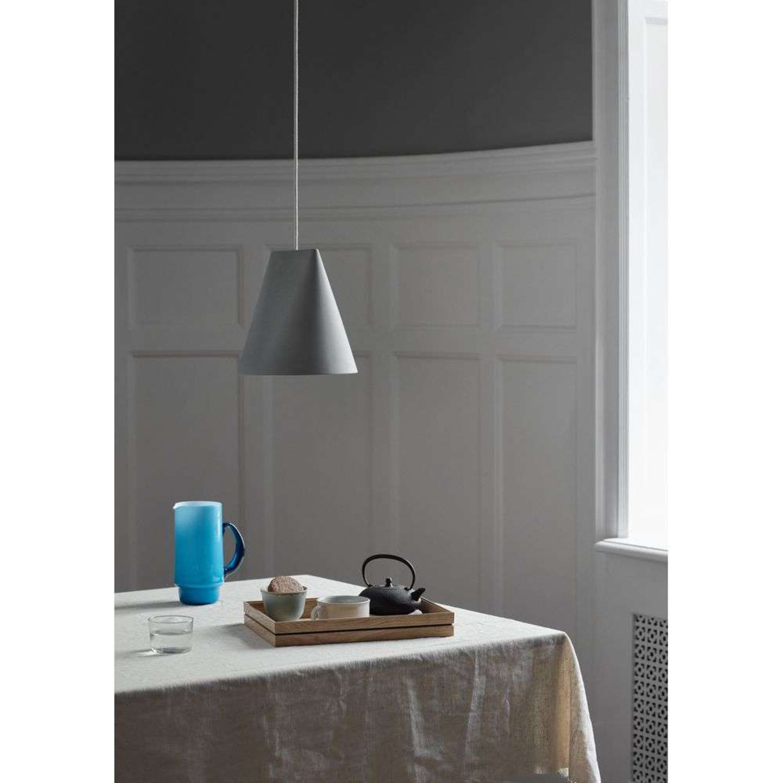 Ceramic Wide Pendant Light Grey - Moebe