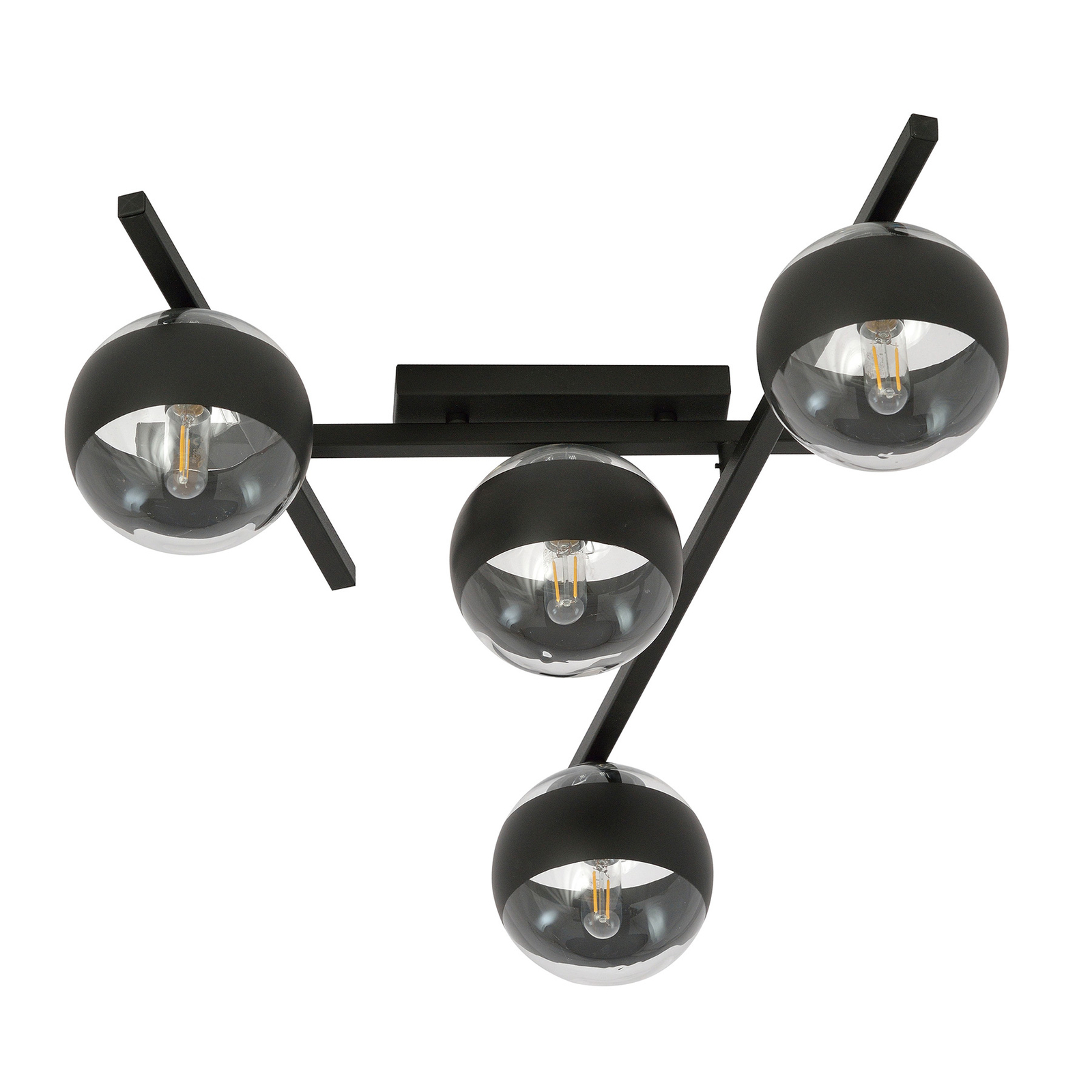 Lámpara de techo Smart, negra/clara, 4 luces