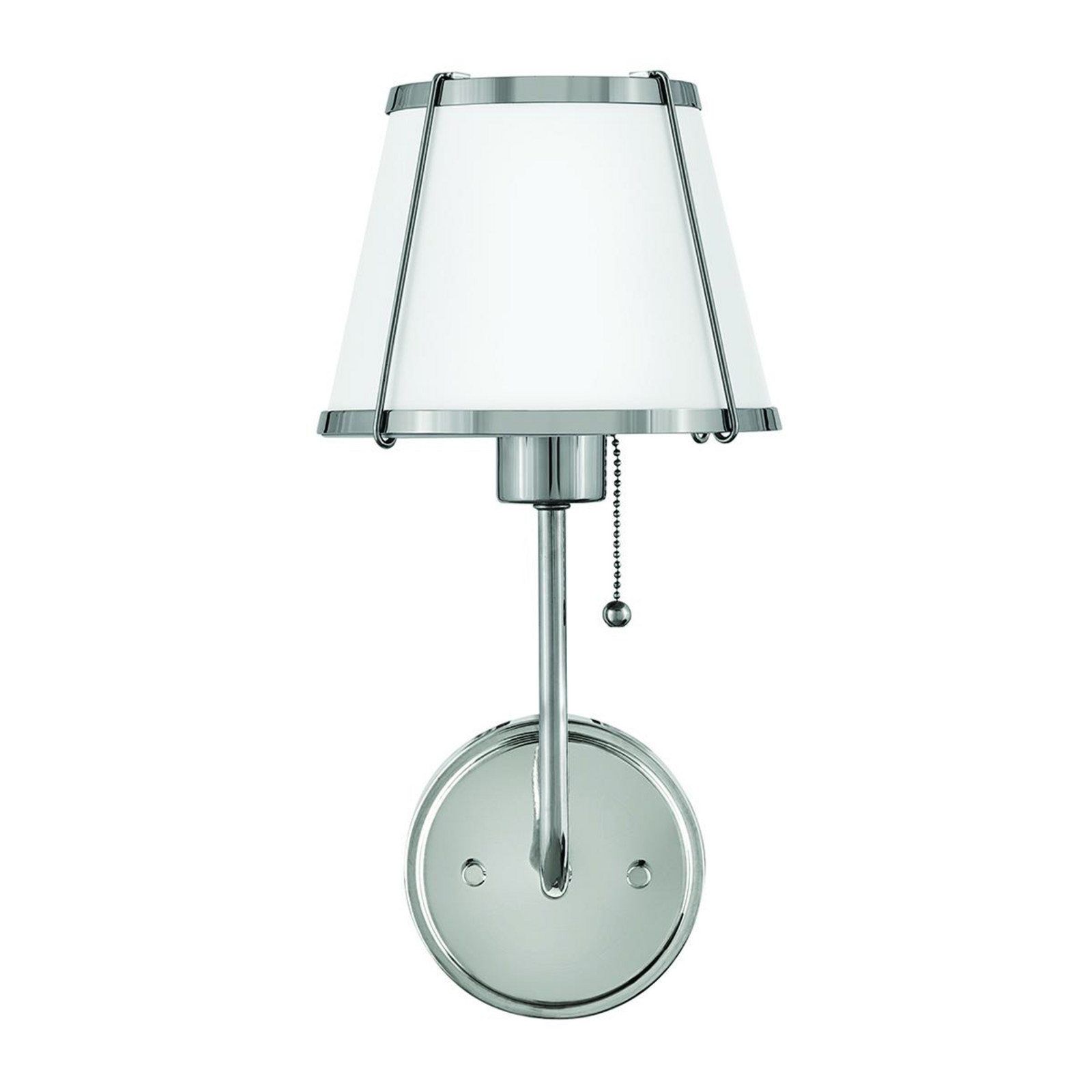 HINKLEY Aplică de perete Clarke 1 nichel/alb abajur metalic oțel - Camera de zi / sufragerie - nichel alb