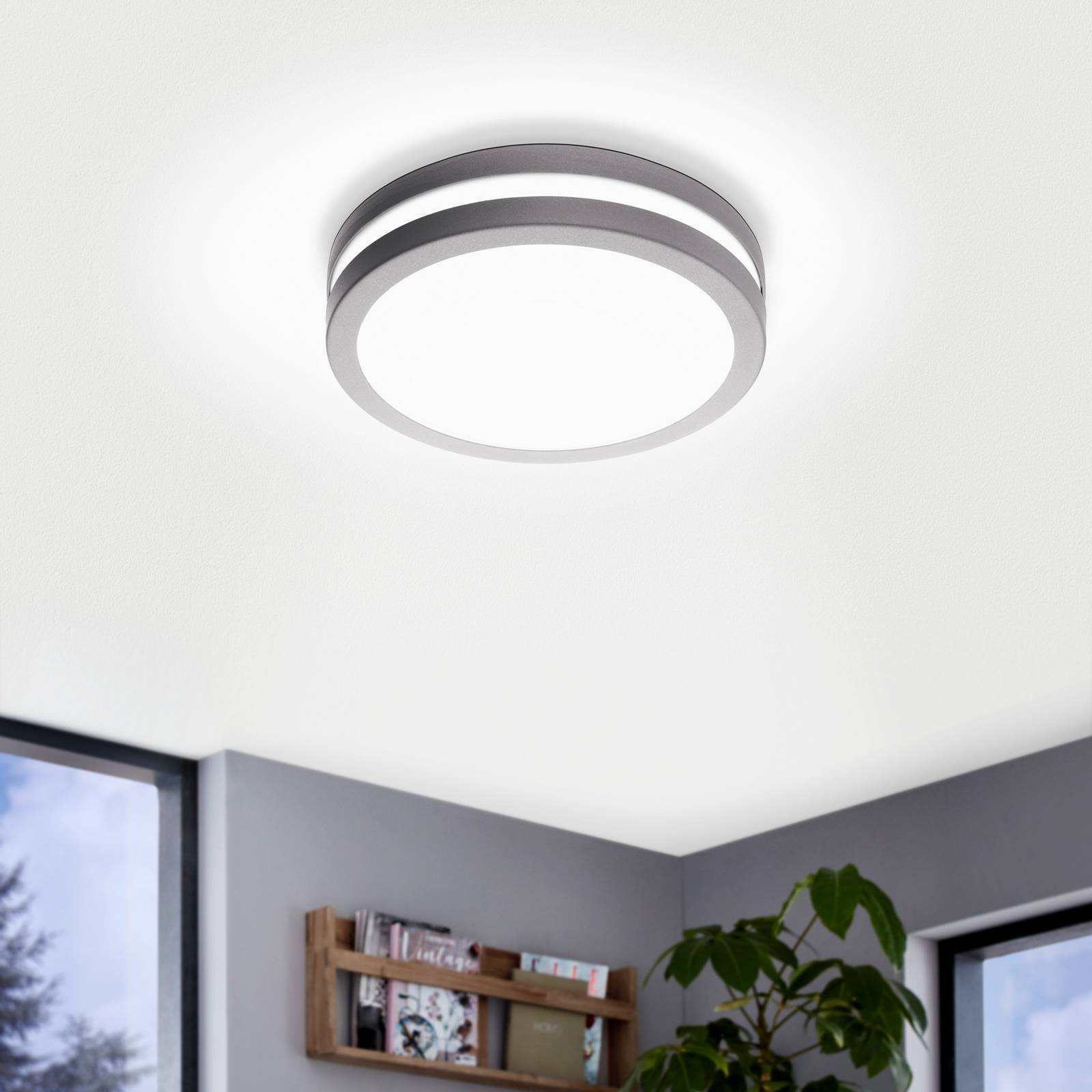 EGLO connect Locana-C LED-Außenwandlampe silber günstig online kaufen
