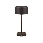 Jeff LED-es újratölthető asztali lámpa, matt fekete, magasság 30 cm, fém