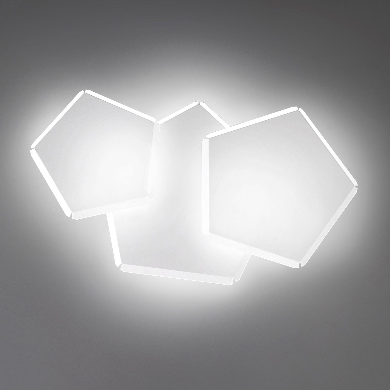 LED wandlamp Pleiadi in wit, 3-lamps