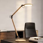 Lindby LED-bordslampa Nyxaris, guld, metall, CCT, 50 cm