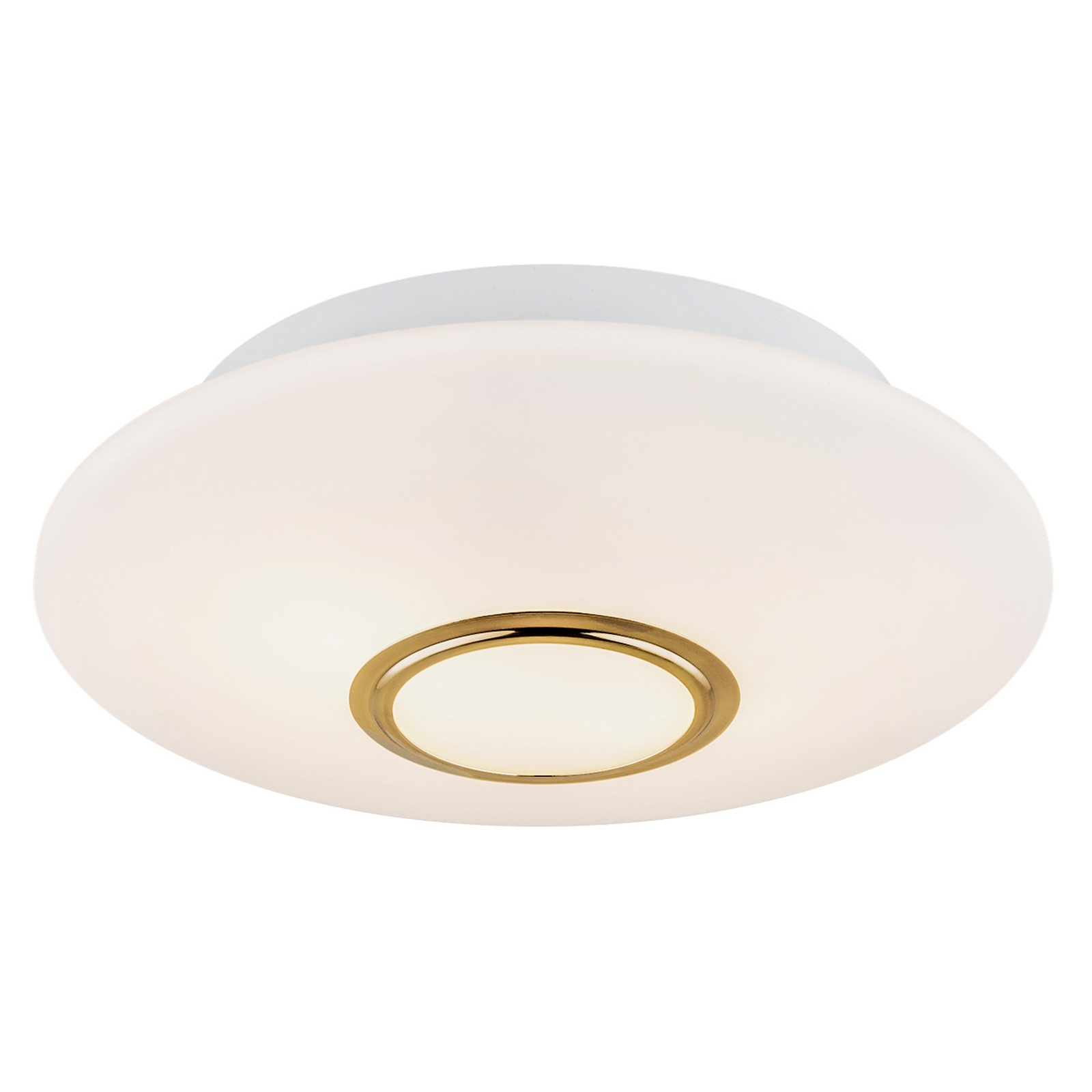 Cyril ceiling light made of glass, white and brass