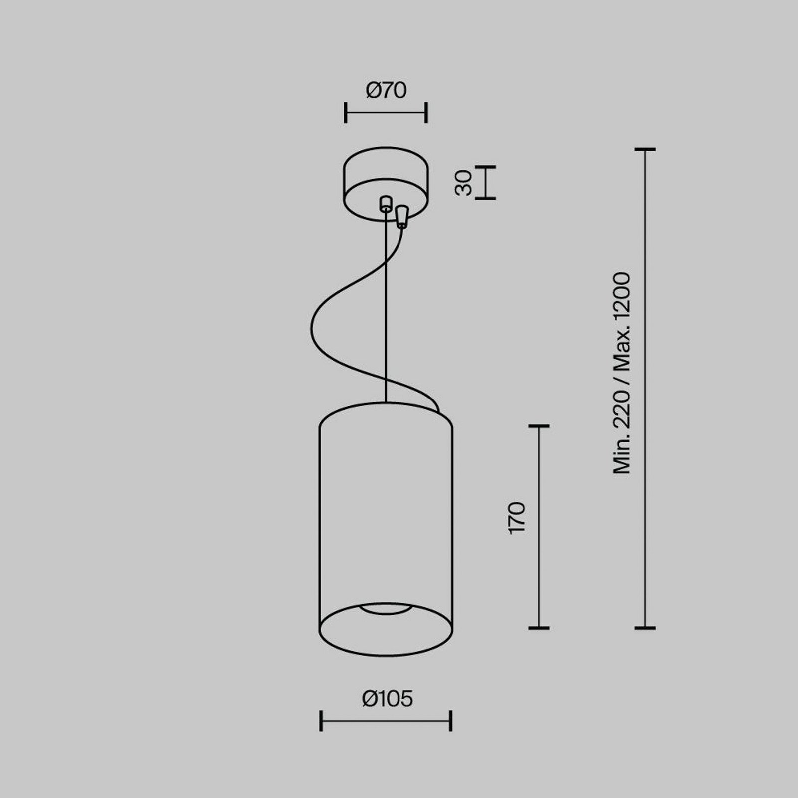 Maytoni lampă suspendată LED Efir aur mat Ø 10.5cm 33W 38° - Camera de zi / sufragerie - modern - auriu mat negru - Aluminiu