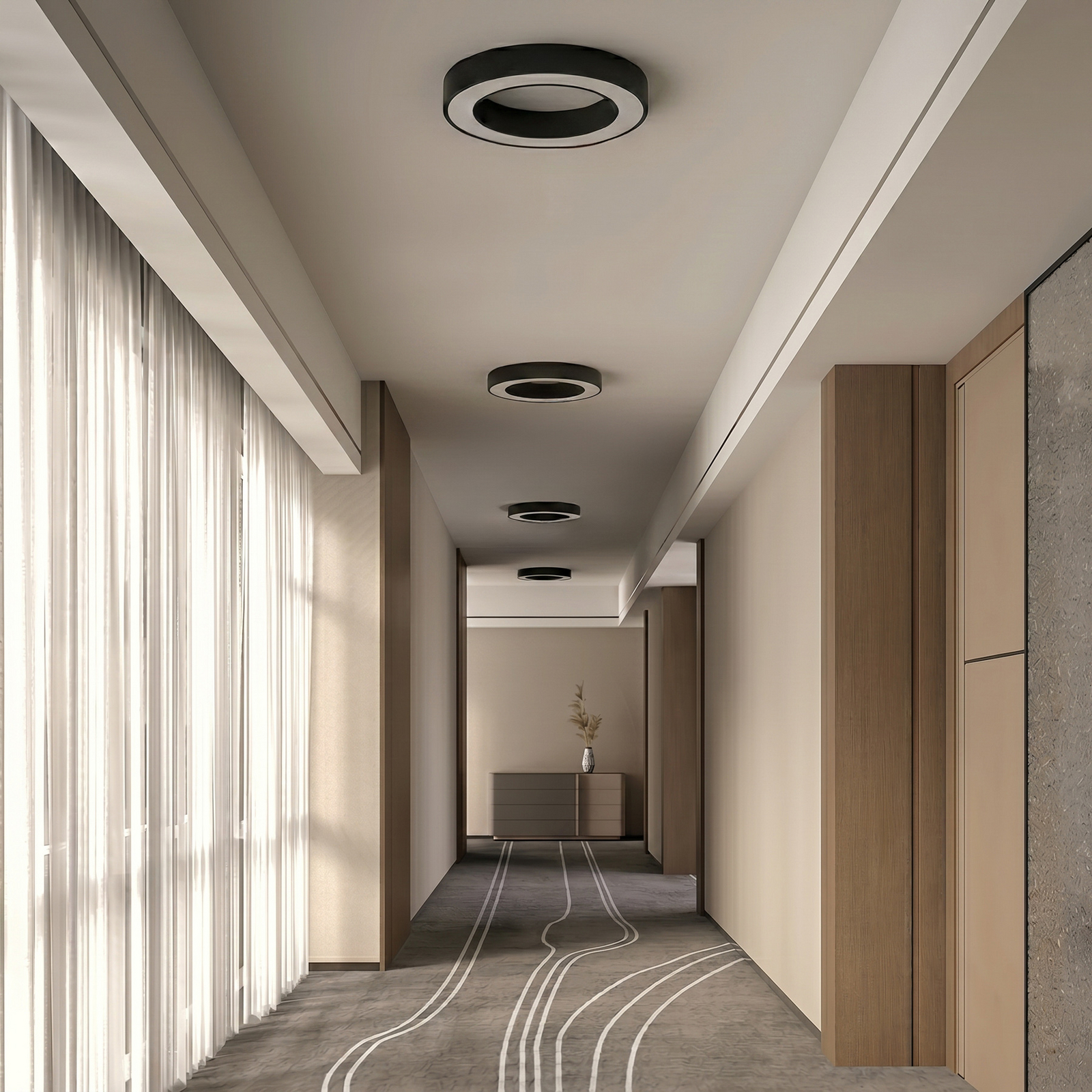 Sharelyn LED-Deckenleuchte, schwarz, Ø 60 cm, dimmbar, CCT - Arcchio