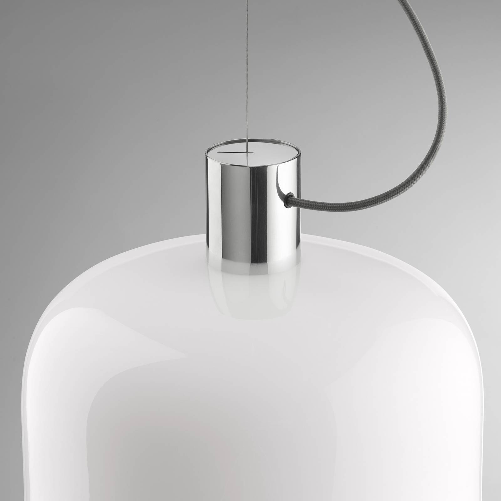 Lampa wisząca Flos Bellhop Glass S1, kolor aluminium, szkło, Ø 33 cm