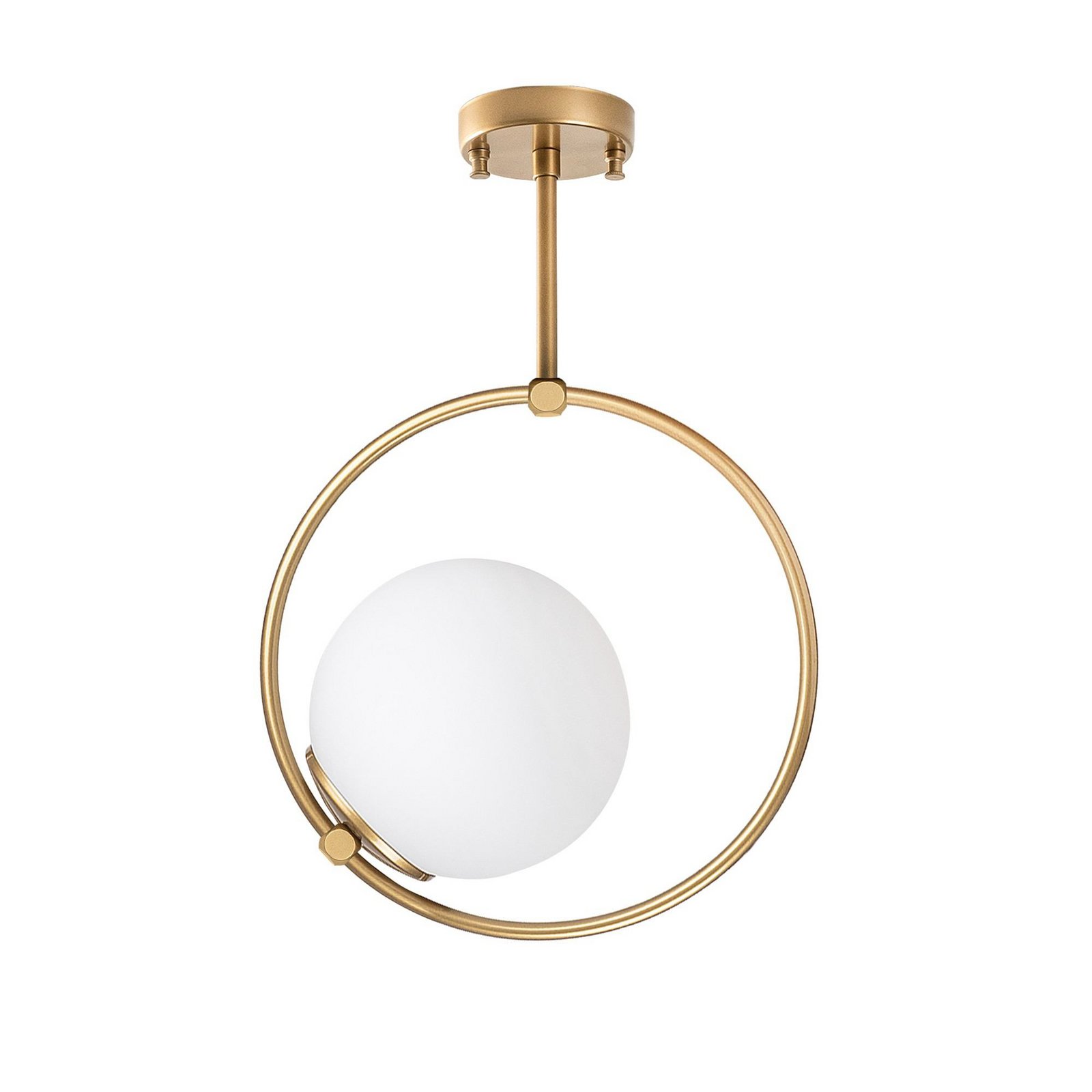 Deckenleuchte Dolunay, Ø 26 cm, goldfarben, Glas, E27