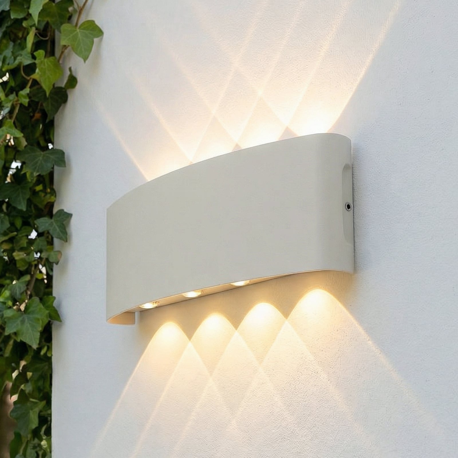 Ithan LED venkovní nástěnné svítidlo, bílé, 5 žárovek, 27 cm - Lindby