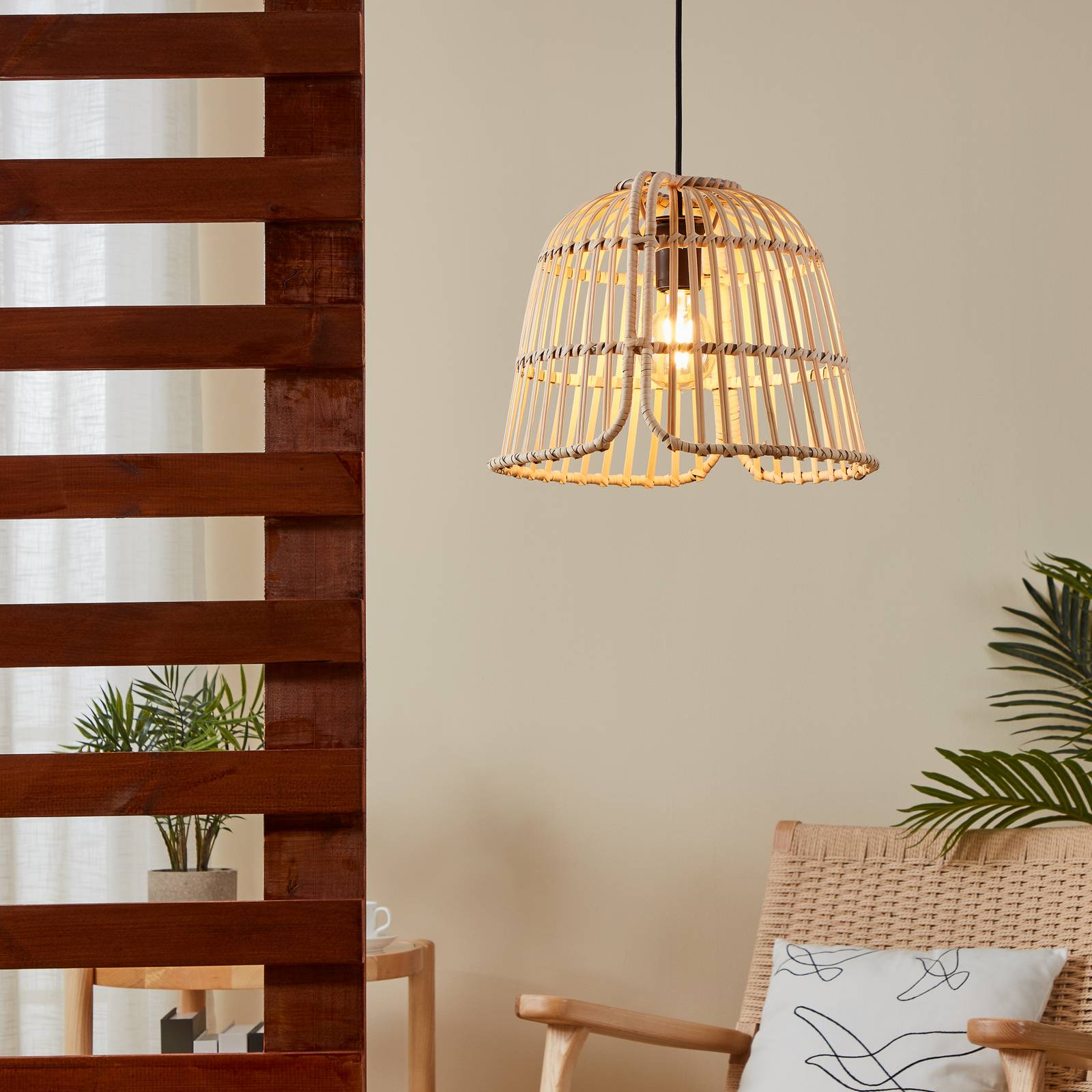 Hängeleuchte Glyneath mit Bambusschirm, Ø 37,5 cm günstig online kaufen
