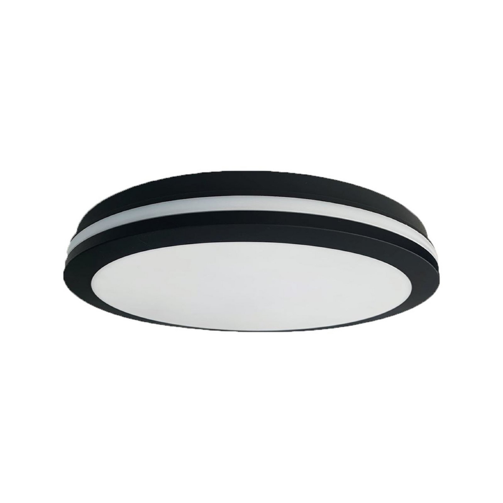 Plafonnier LED Marlon, Ø 40 cm, noir, plastique, IP54