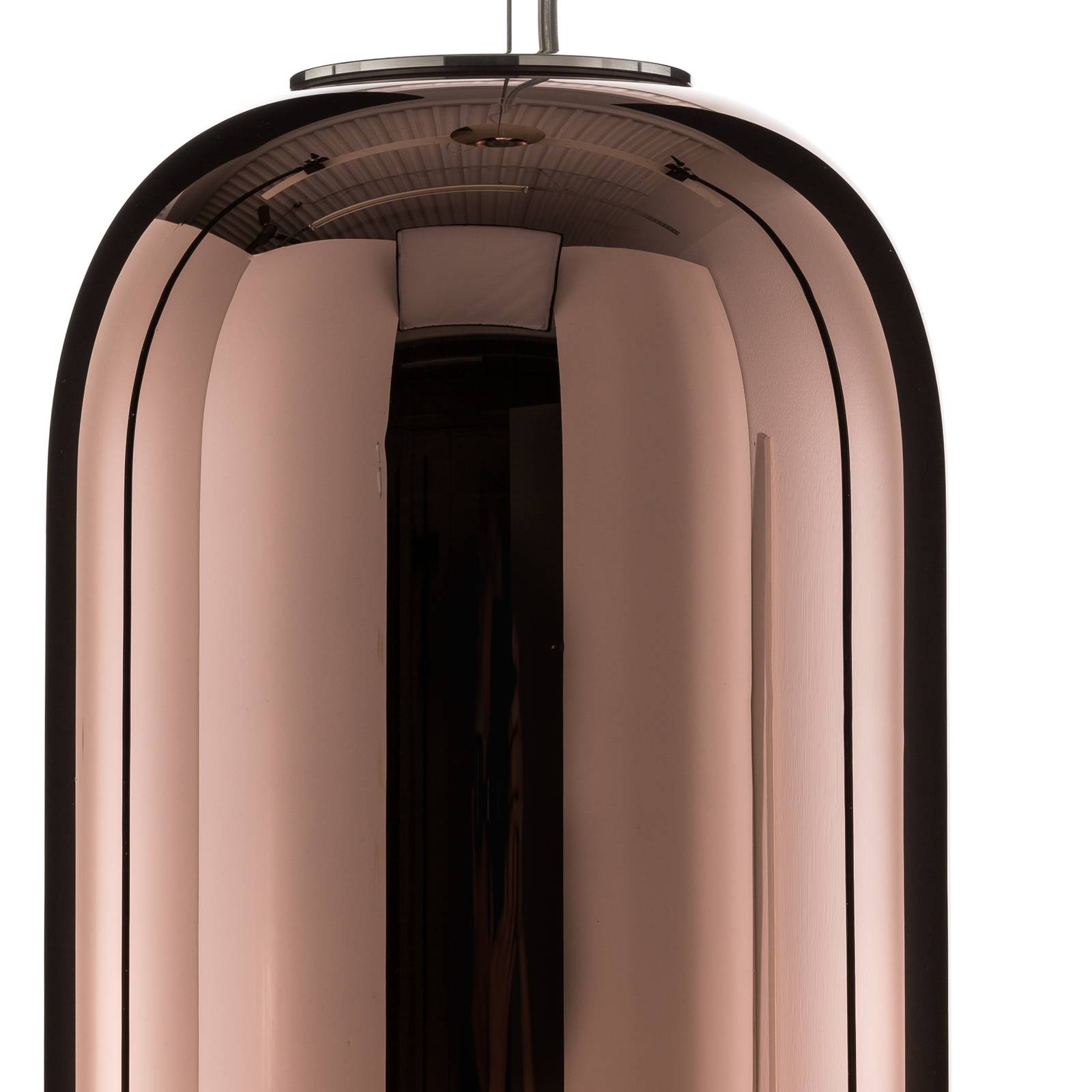 Artemide Gople szklana lampa wisząca miedź/srebrna