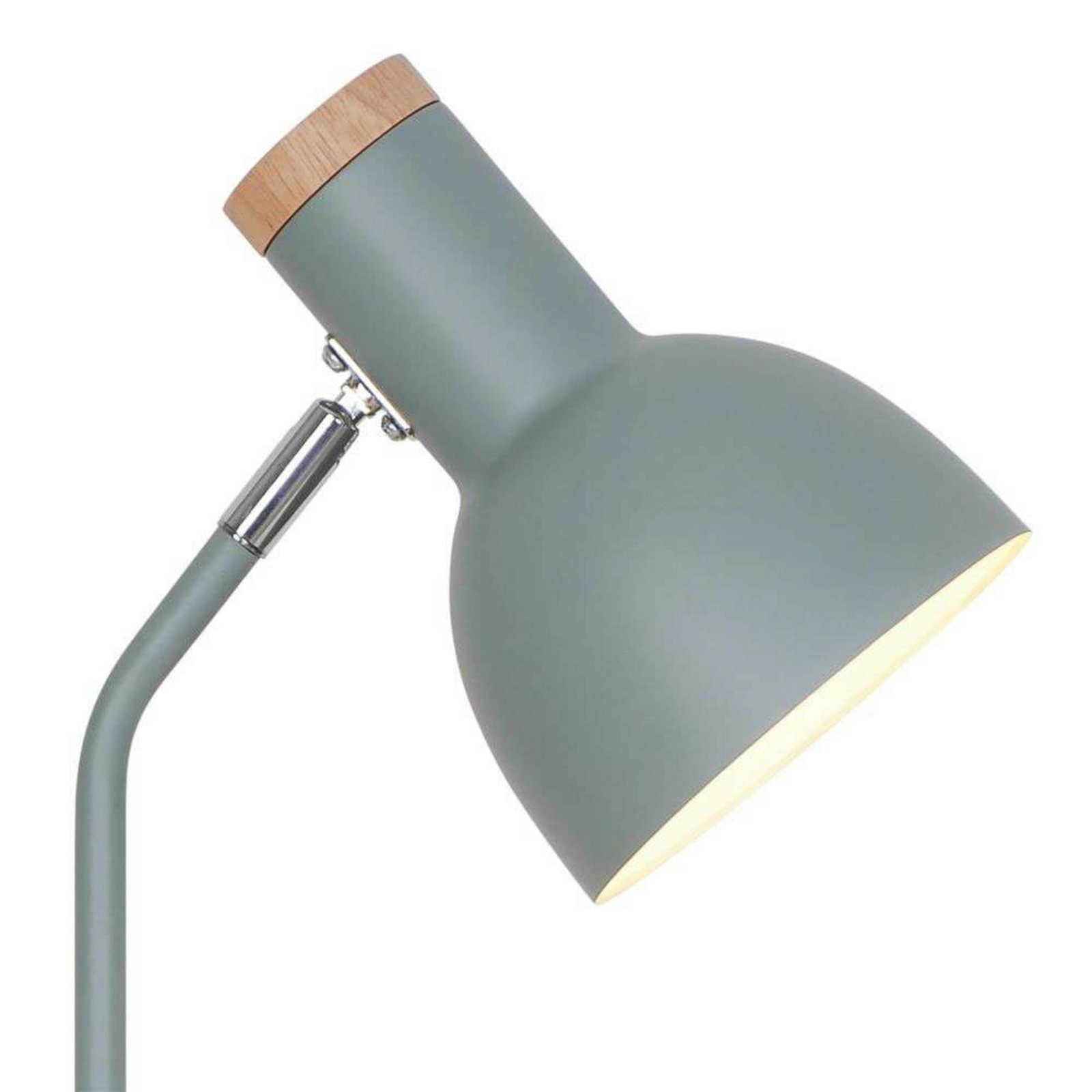 Lámpara de mesa Devone, verde polvo, altura 43 cm, metal
