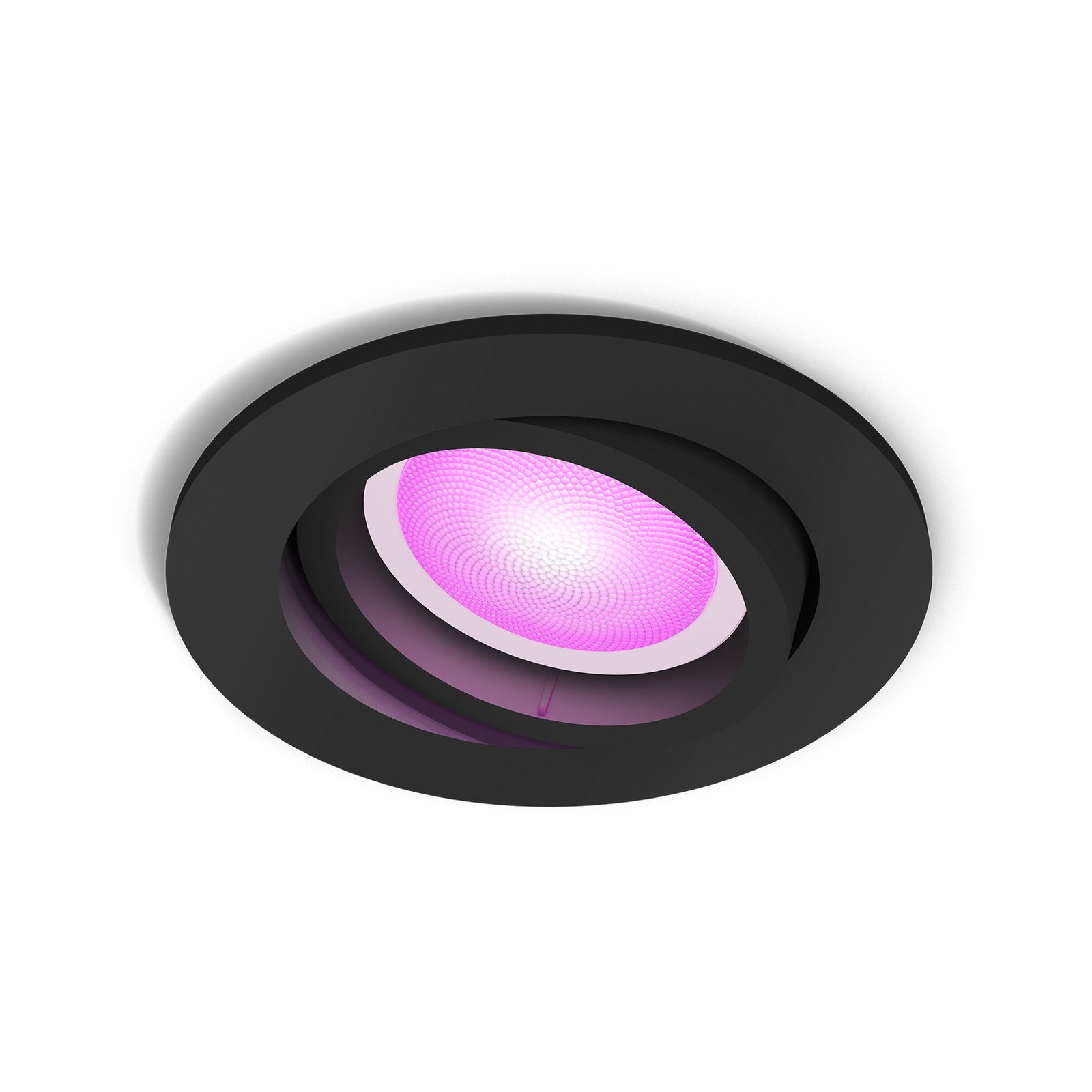 Philips Hue LED recessed spotlight Centura, black, Ø 9 cm, CCT RGB